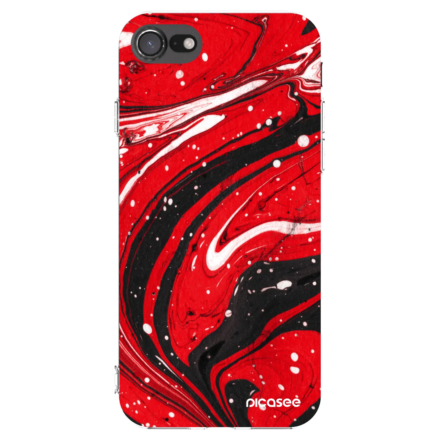 Silikonový průhledný obal pro Apple iPhone SE 2020 - Red black