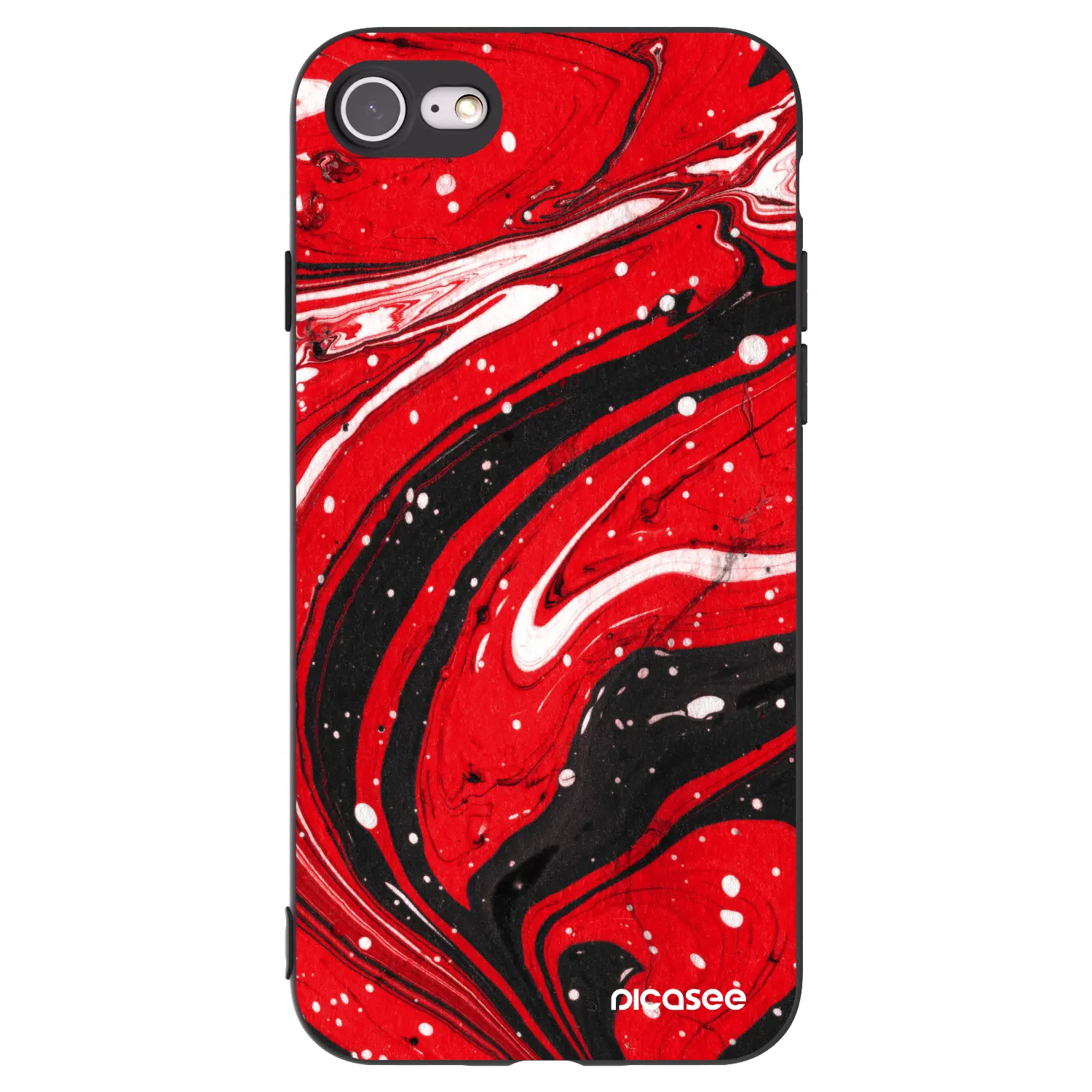 Silikonový černý obal pro Apple iPhone SE 2020 - Red black