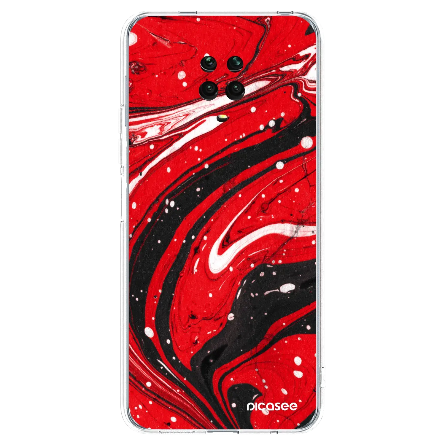 Silikonový průhledný obal pro Xiaomi Redmi Note 9S - Red black