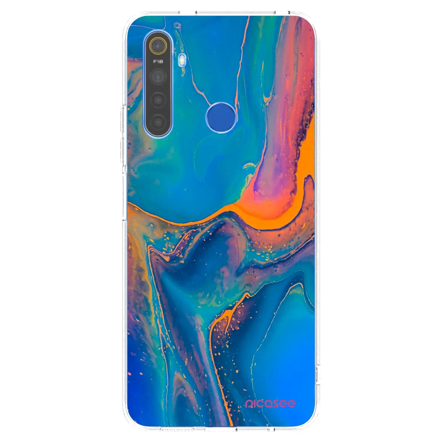 Silikonový průhledný obal pro Realme 5 - Rainbow