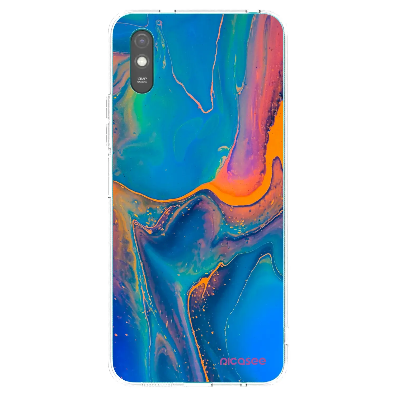 Silikonový průhledný obal pro Xiaomi Redmi 9AT - Rainbow