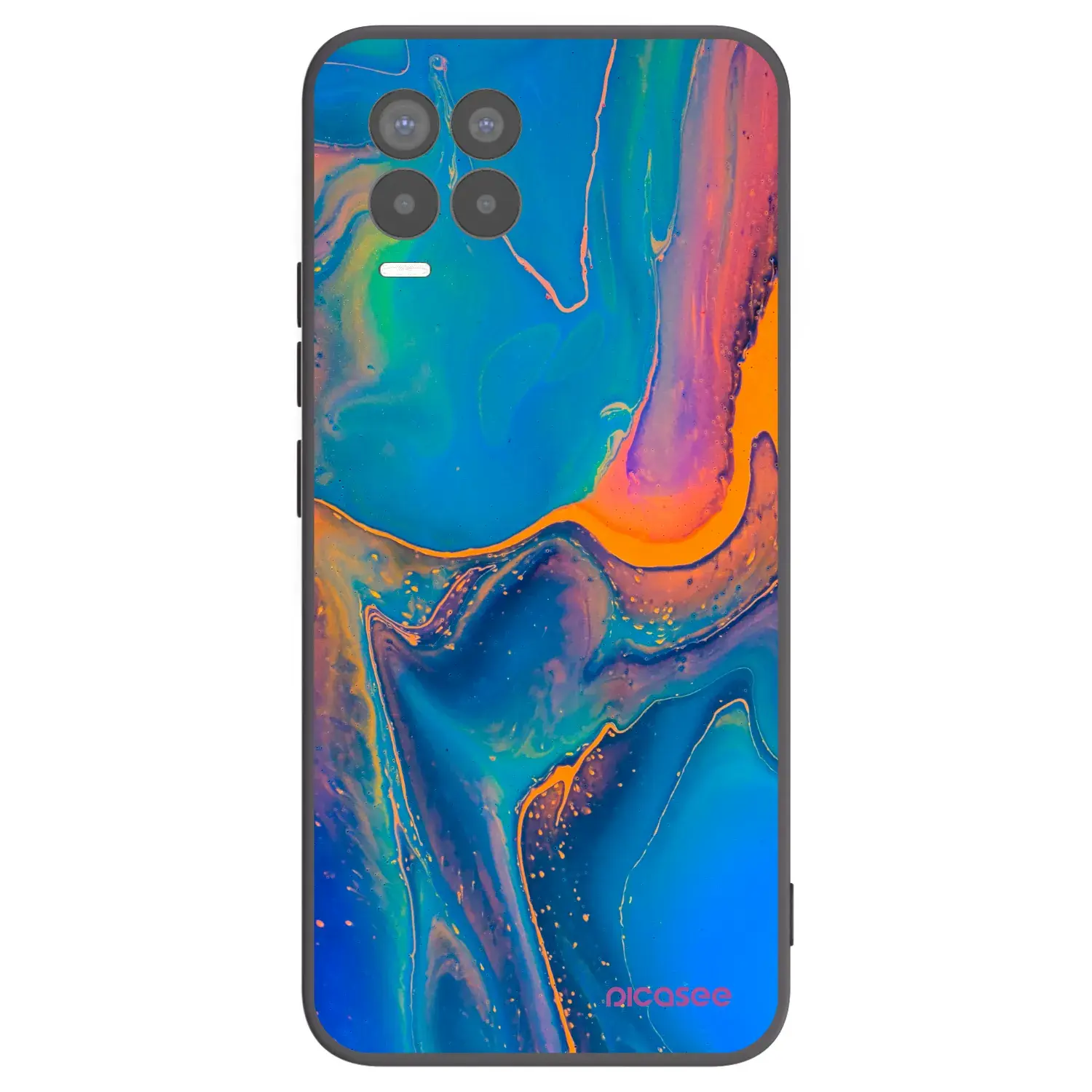 Silikonový černý obal pro Realme 8 Pro - Rainbow