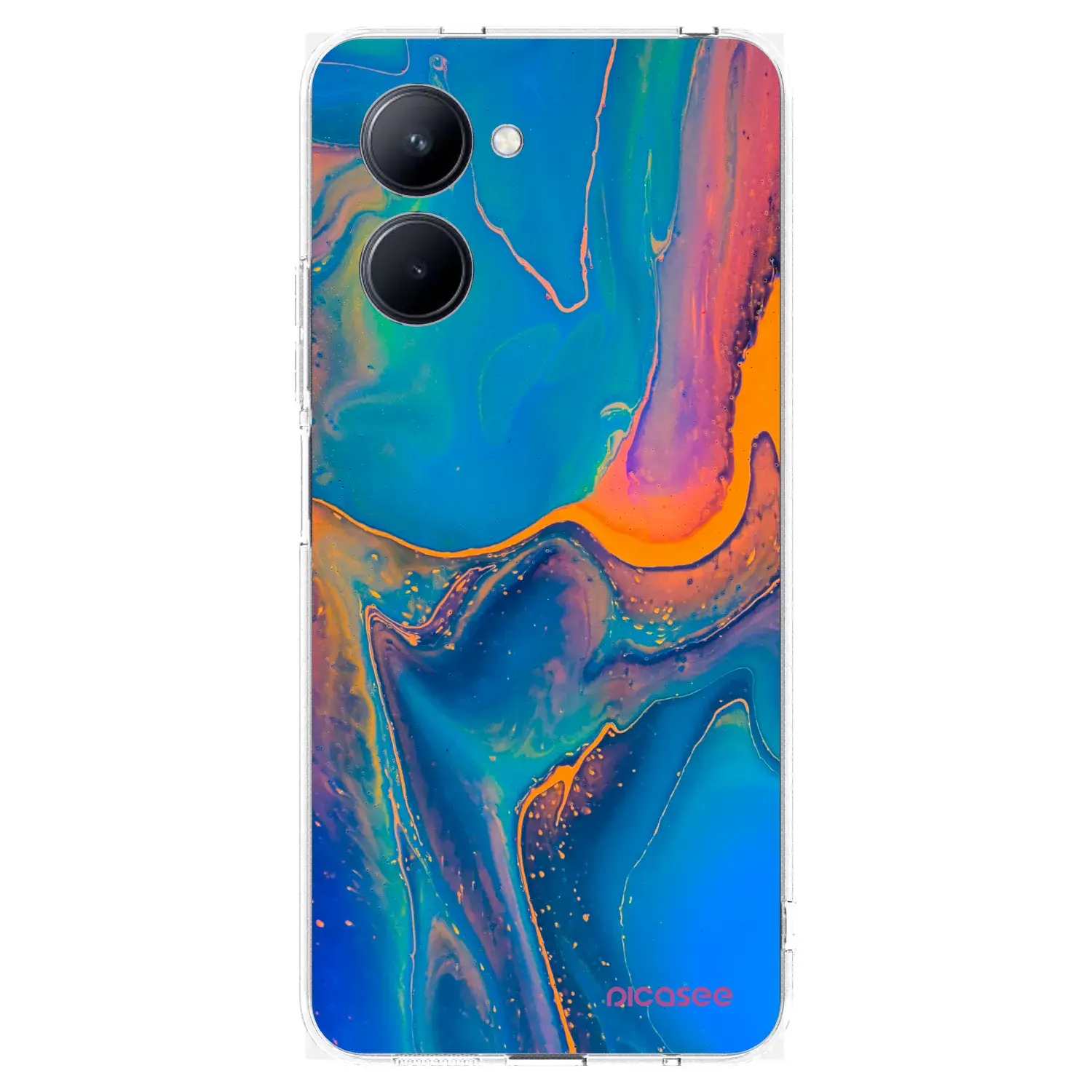 Silikonový průhledný obal pro Realme C33 (2023) - Rainbow