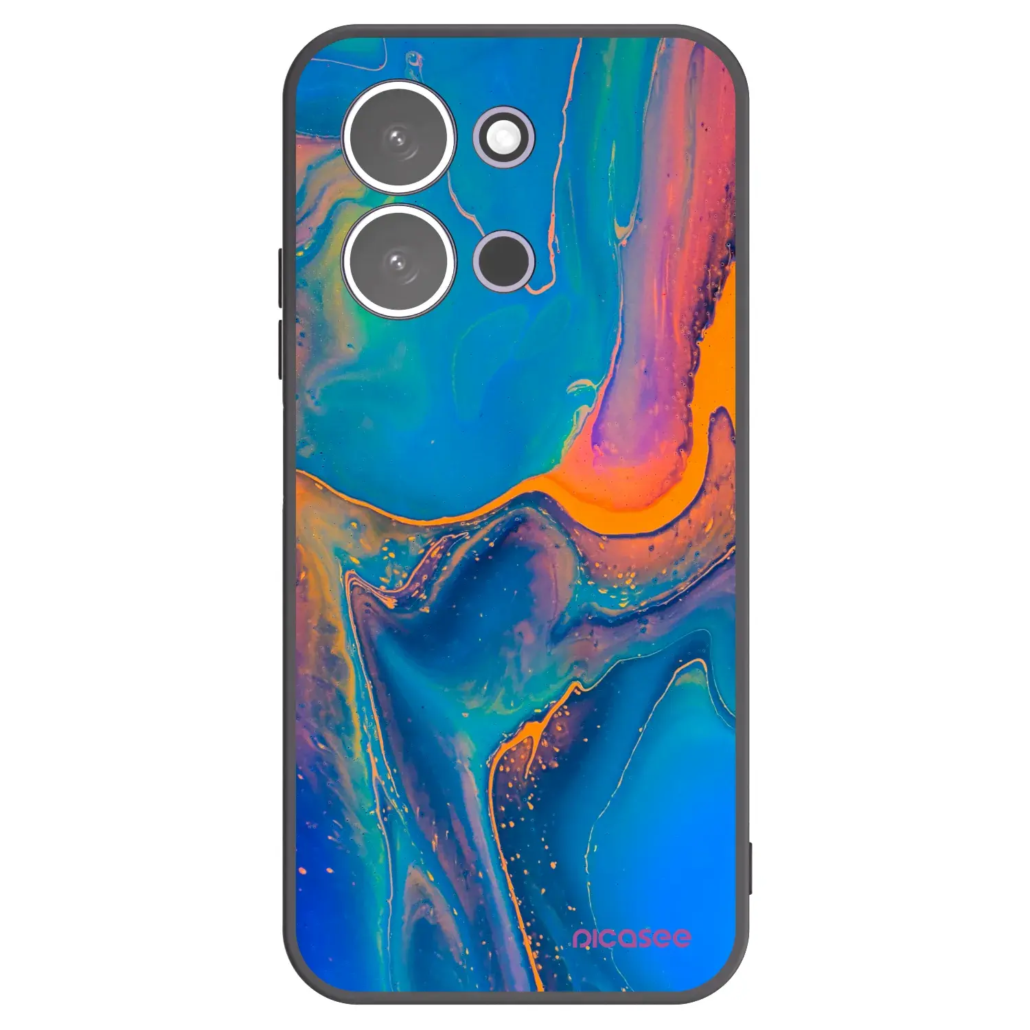 Silikonový černý obal pro Xiaomi Redmi 15C 5G - Rainbow