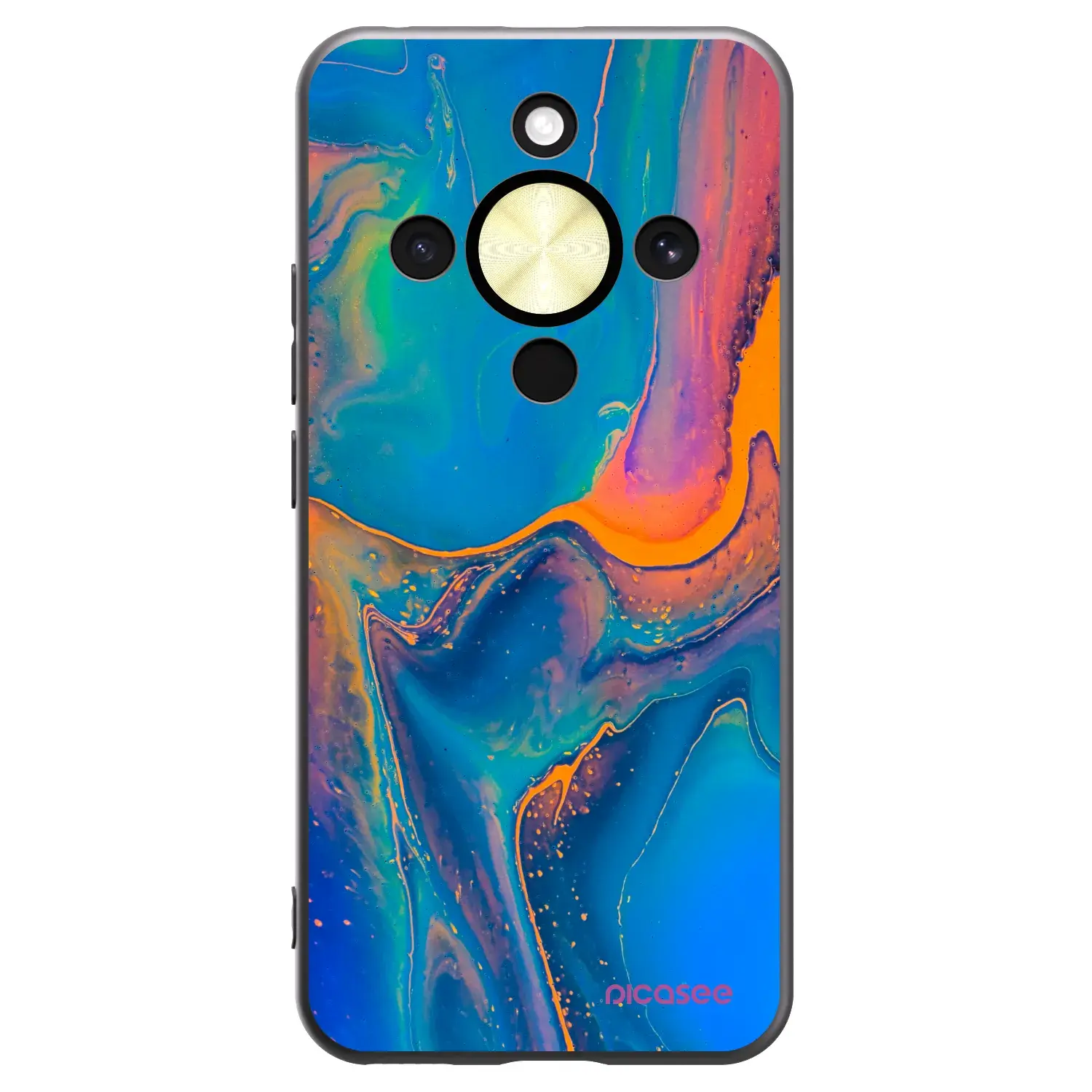 Silikonový černý obal pro Honor Magic8 Lite 5G - Rainbow
