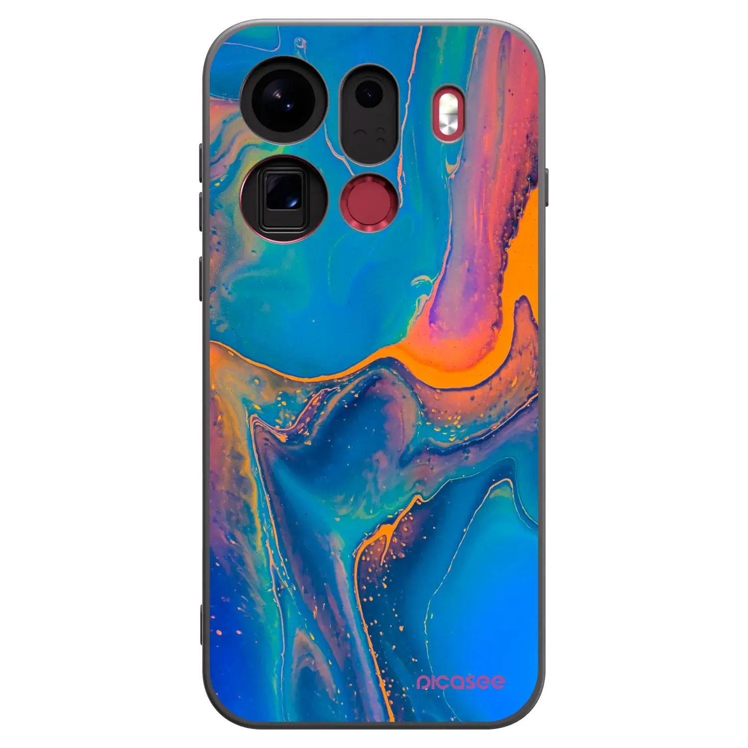Silikonový černý obal pro OPPO Find X9 Pro - Rainbow