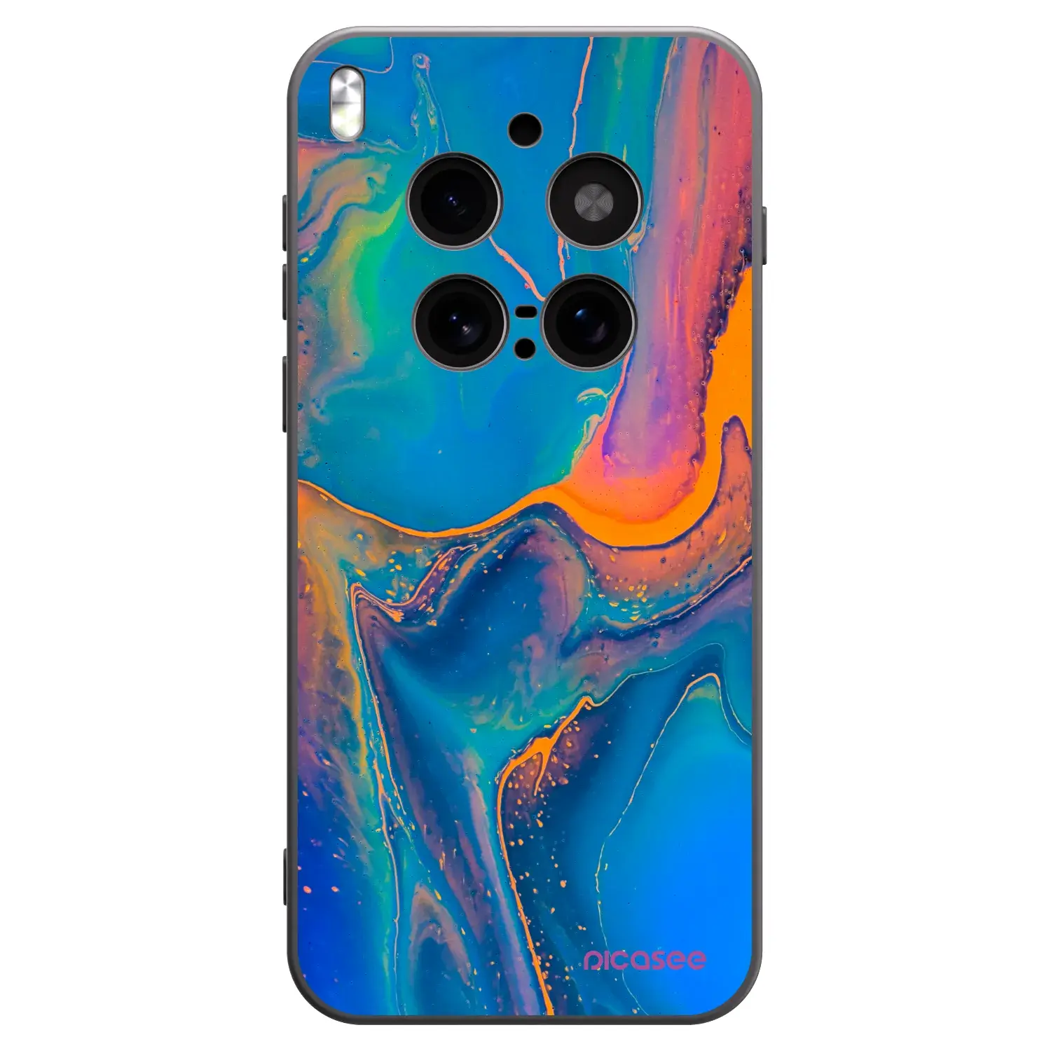 Silikonový černý obal pro Vivo X300 Pro - Rainbow