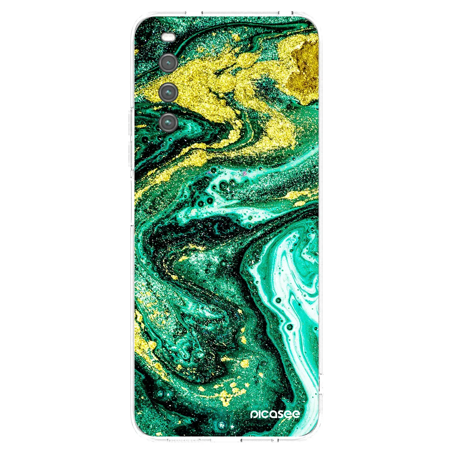 Silikonový průhledný obal pro Sony Xperia 10 IV 5G - Green Gold