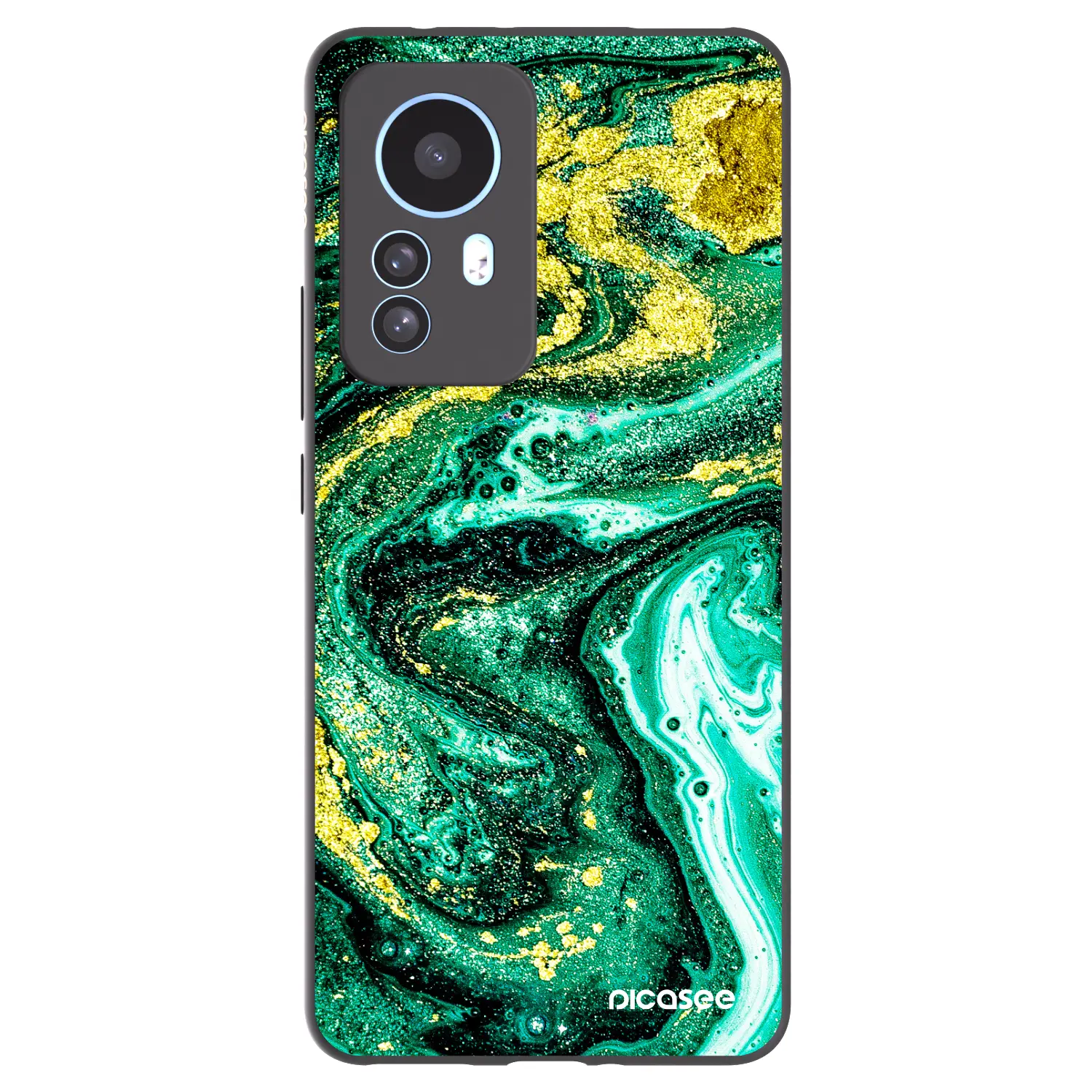 Silikonový černý obal pro Xiaomi 12T Pro - Green Gold
