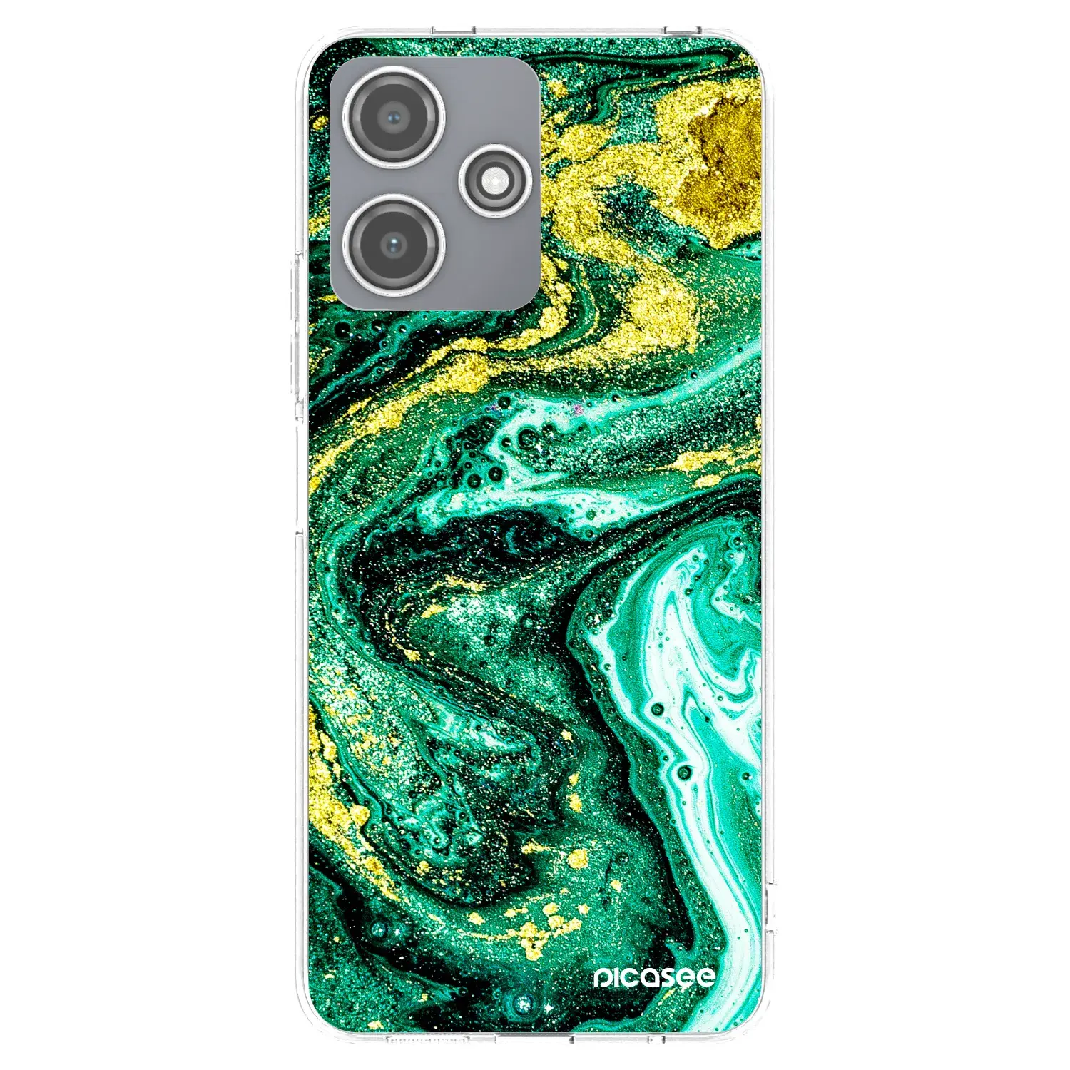 Silikonový průhledný obal pro Xiaomi Redmi 12 5G - Green Gold
