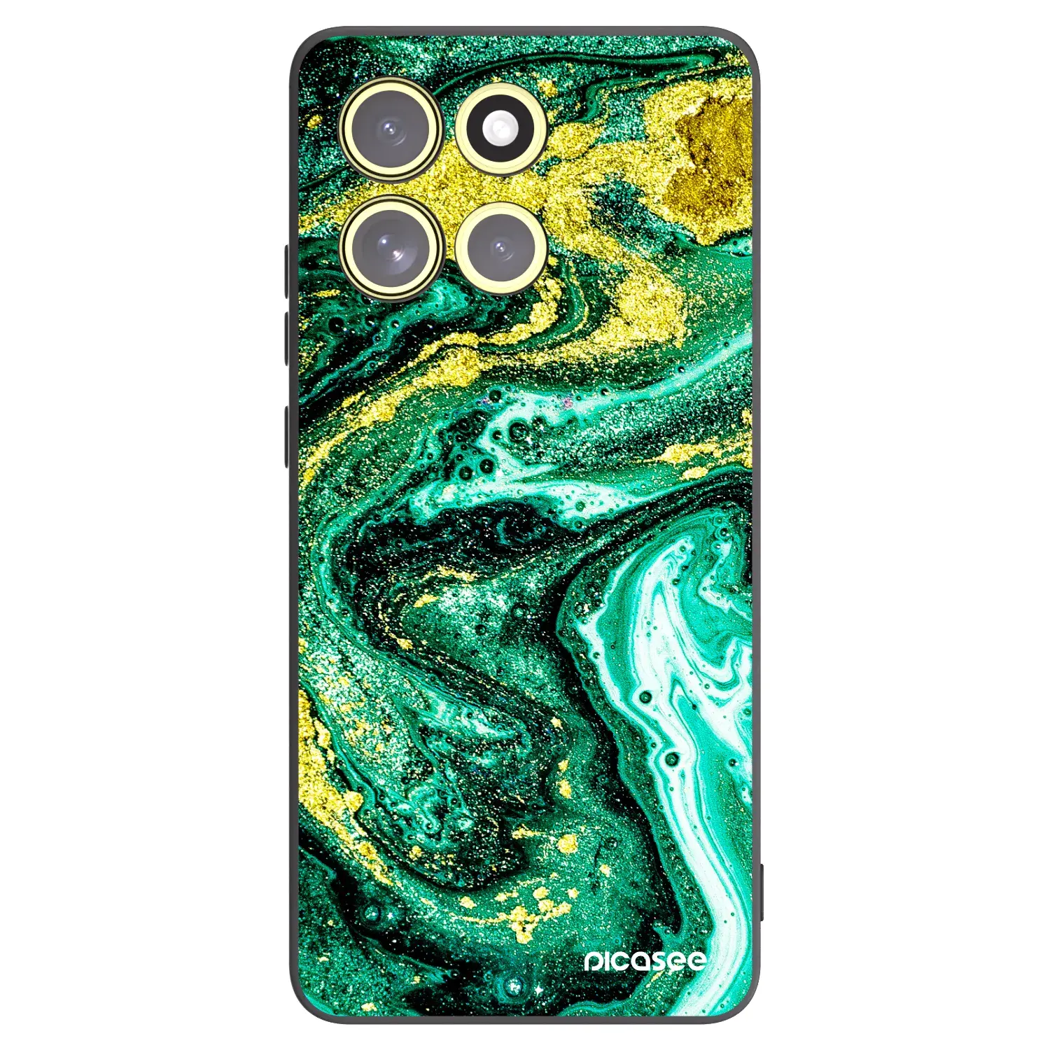 Silikonový černý obal pro Motorola Moto G86 Power 5G - Green Gold