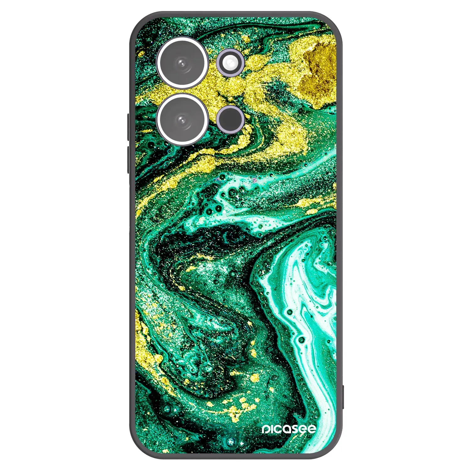 Silikonový černý obal pro Xiaomi Redmi 15C 5G - Green Gold