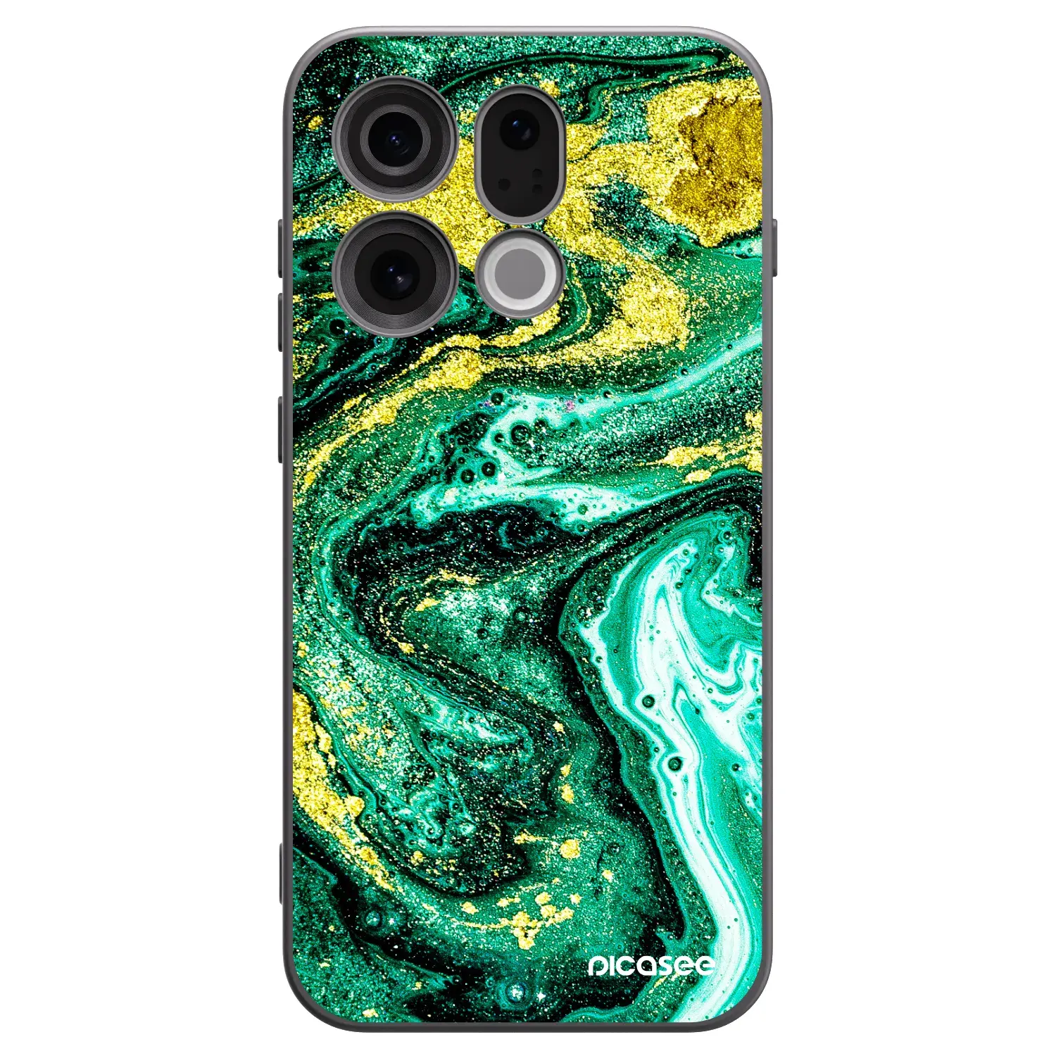 Silikonový černý obal pro OPPO Find X9 - Green Gold
