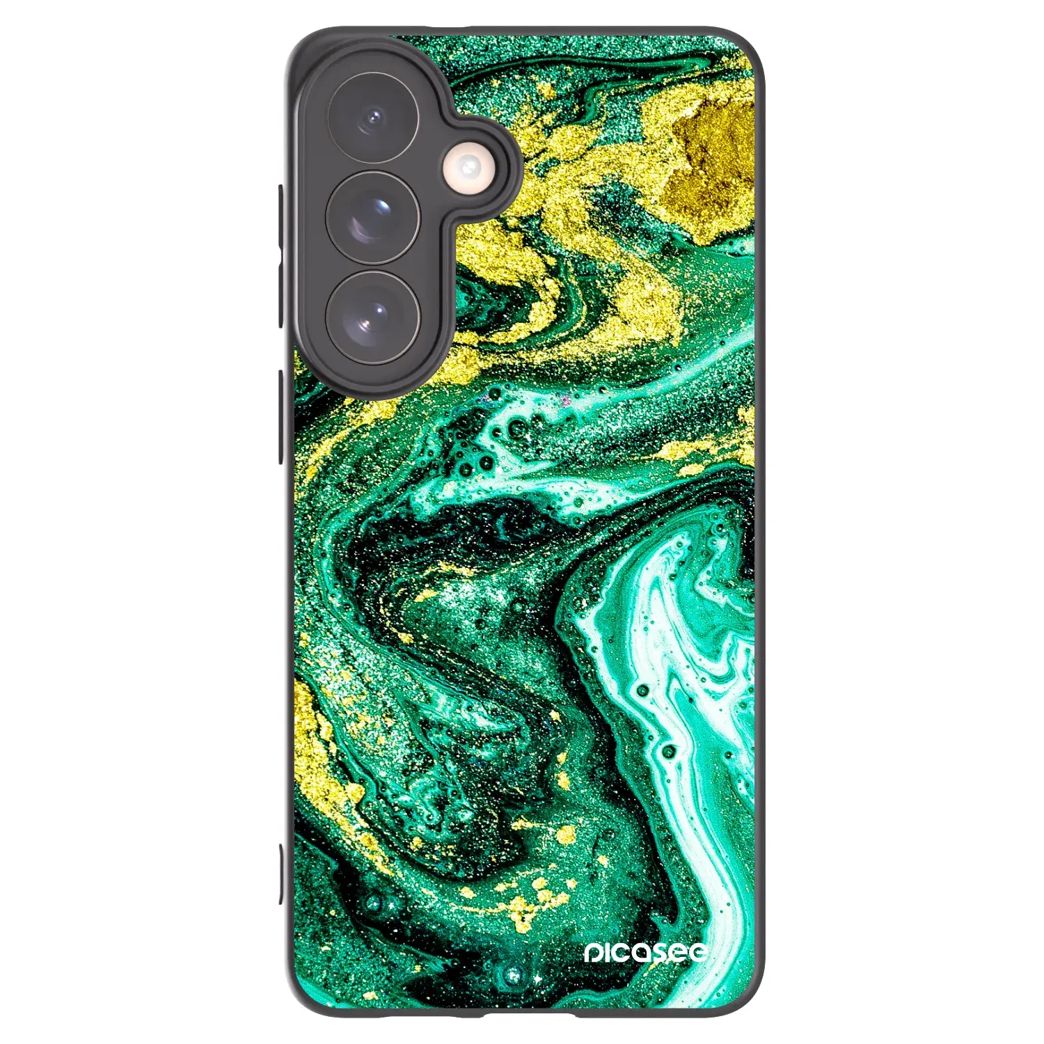 Silikonový černý obal pro Samsung Galaxy S26+ - Green Gold
