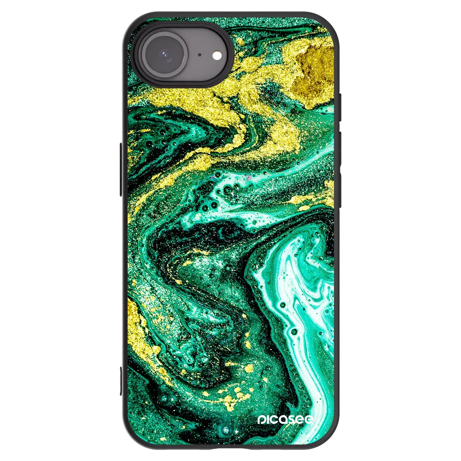 Silikonový černý obal pro Apple iPhone 17e - Green Gold