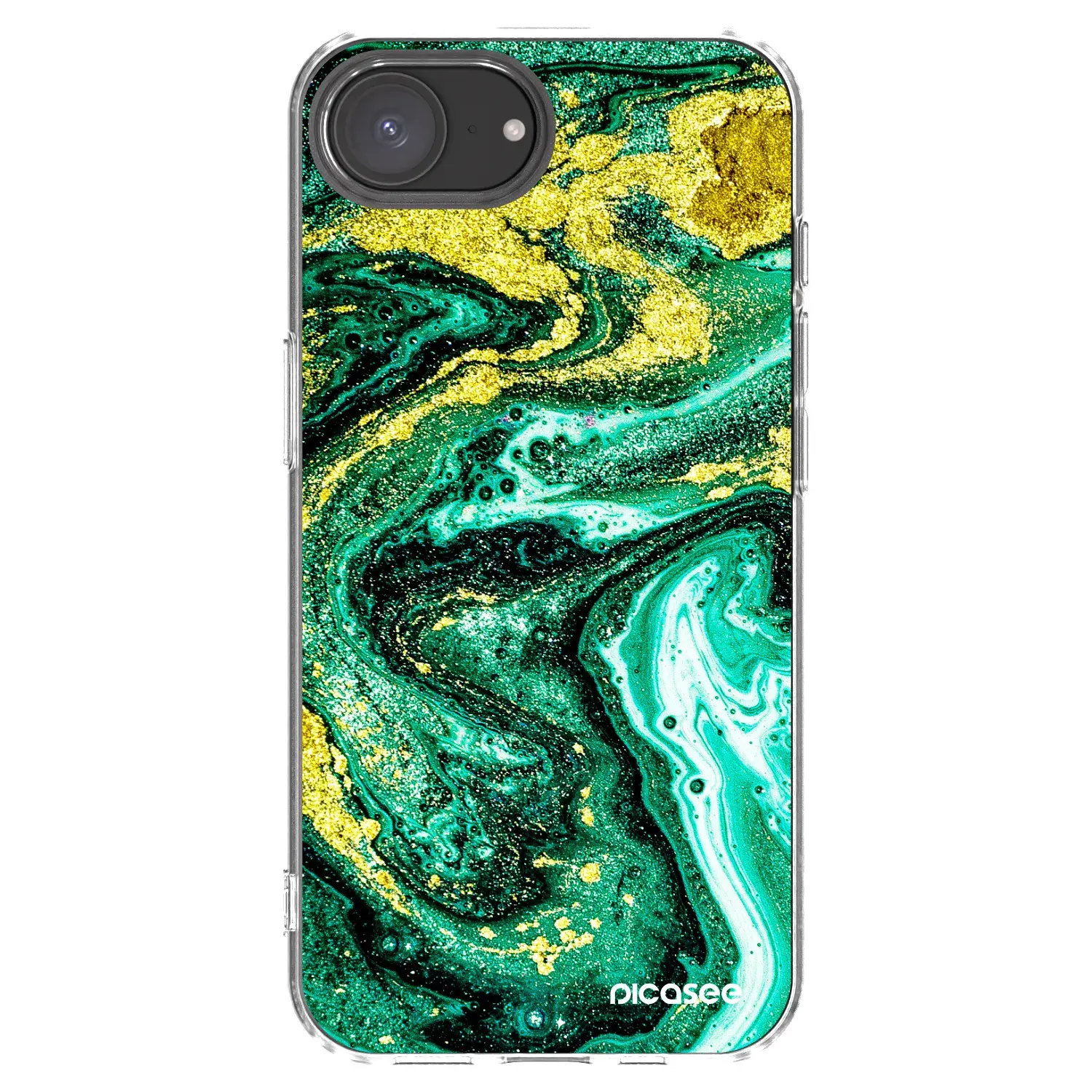 Silikonový průhledný obal pro Apple iPhone 17e - Green Gold