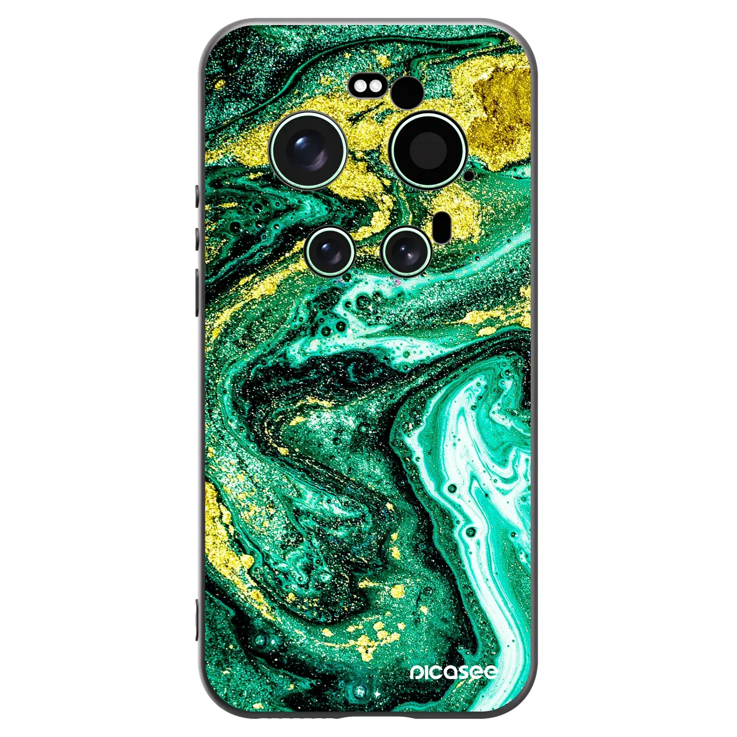 Silikonový černý obal pro Xiaomi 17 Ultra - Green Gold