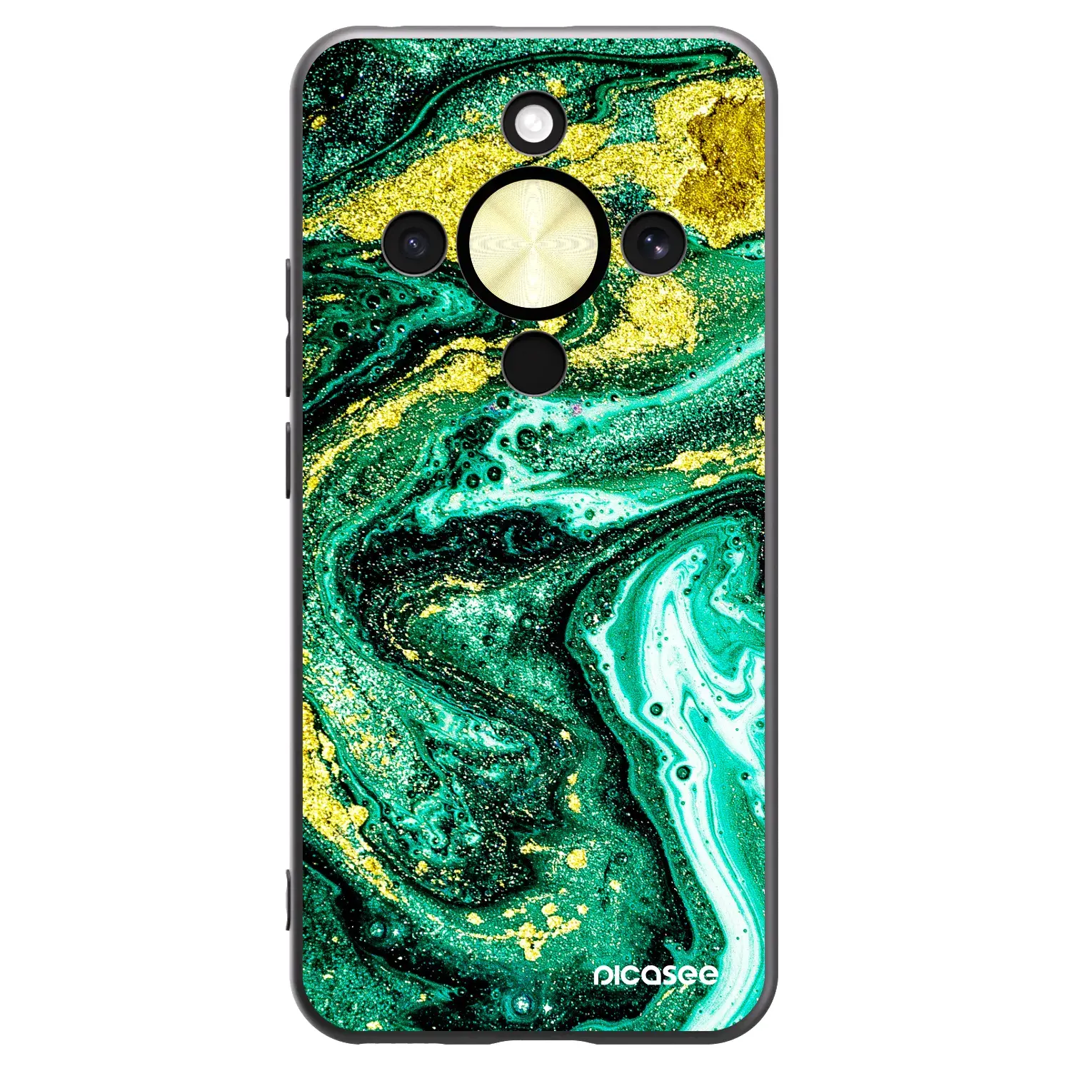 Silikonový černý obal pro Honor Magic8 Lite 5G - Green Gold
