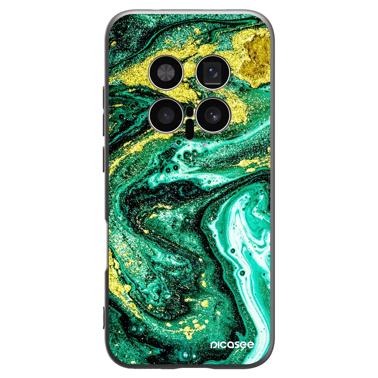 Silikonový černý obal pro Honor Magic8 Pro 5G - Green Gold