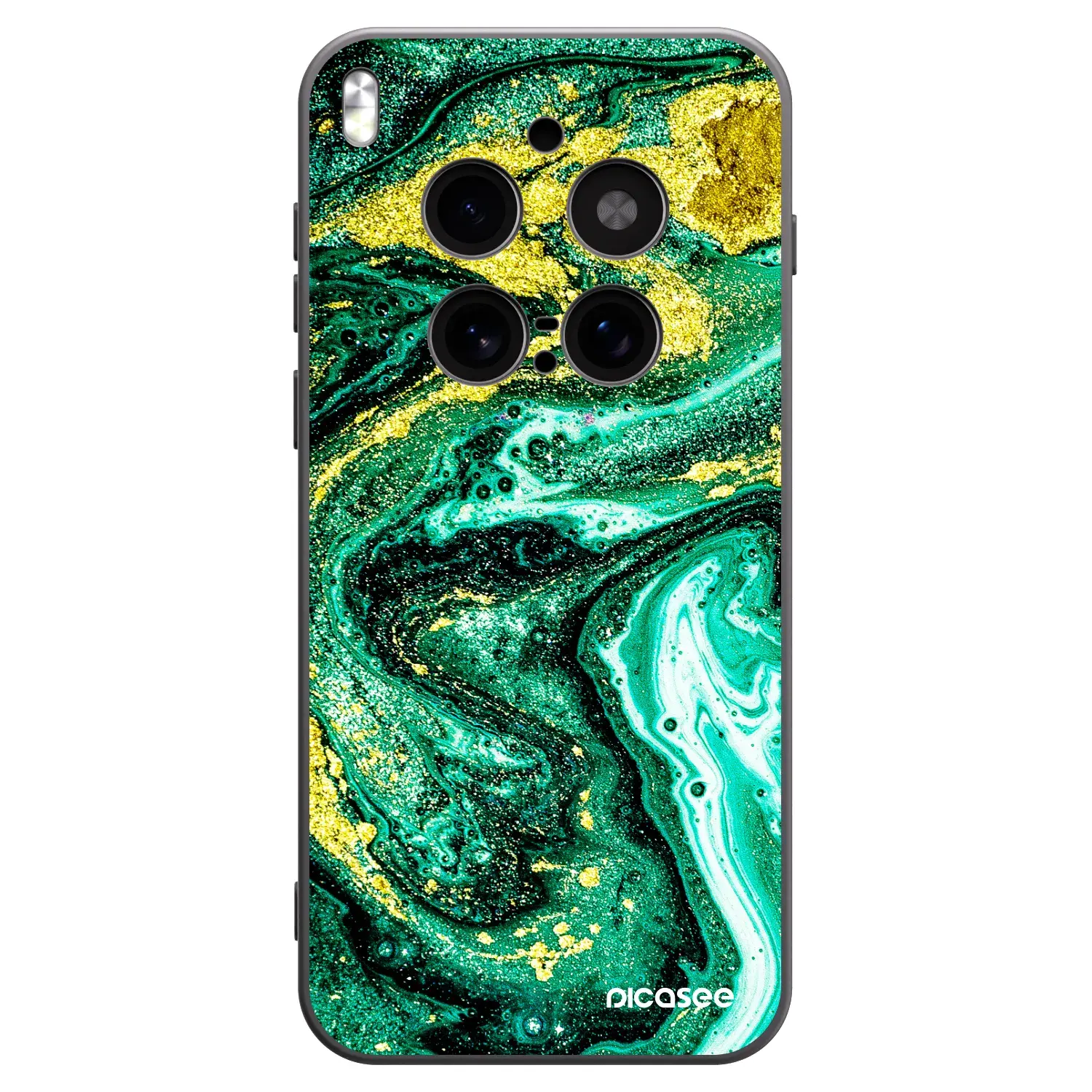 Silikonový černý obal pro Vivo X300 Pro - Green Gold