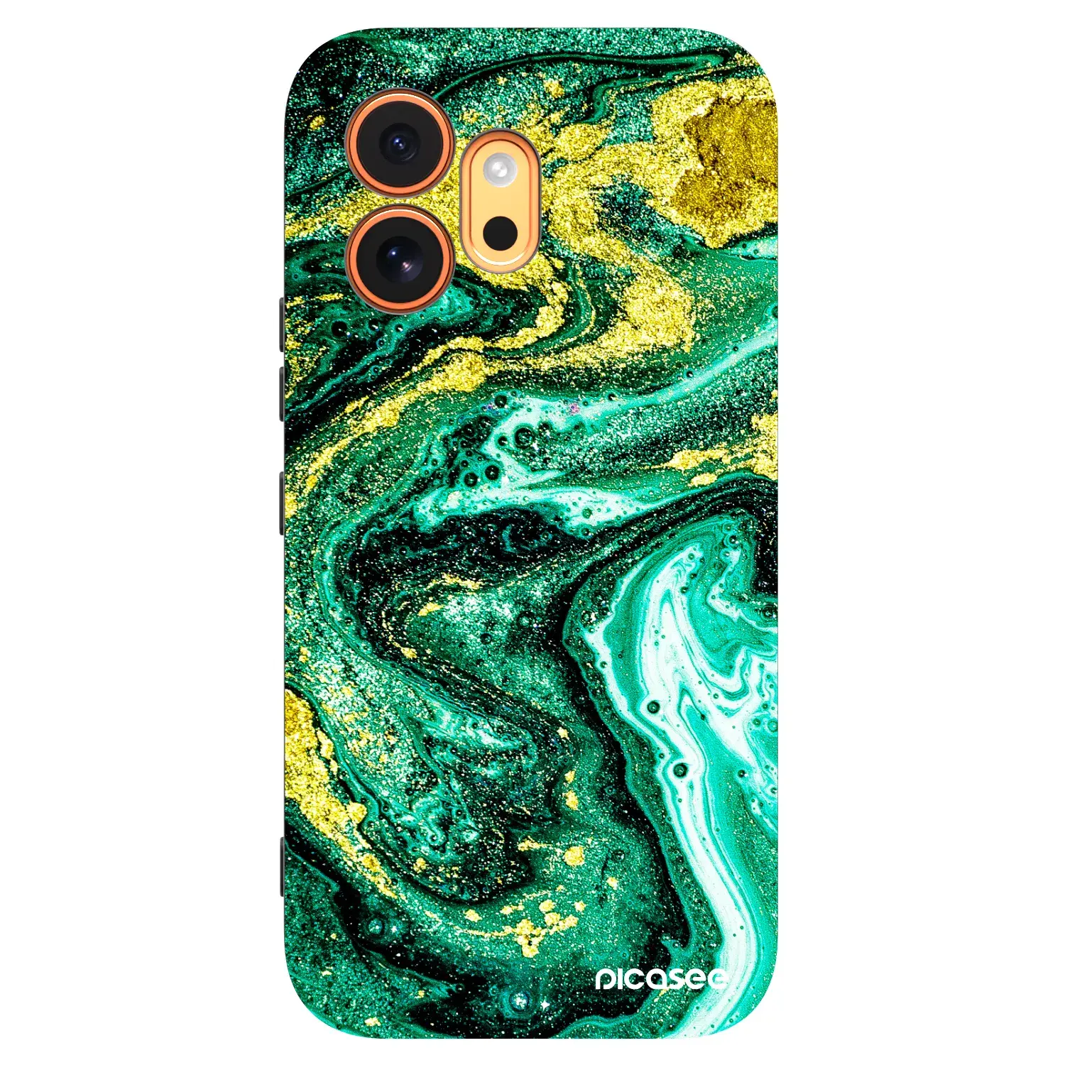Silikonový černý obal pro Honor 600 - Green Gold