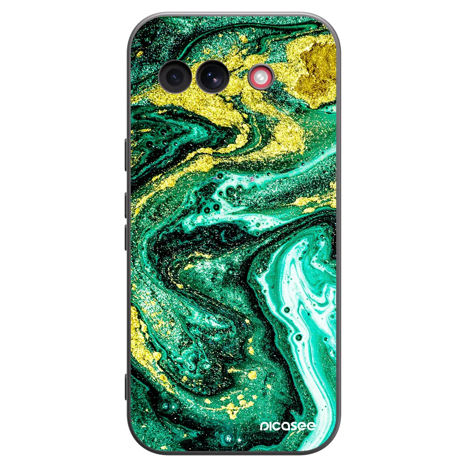 Silikonový černý obal pro Google Pixel 10a - Green Gold
