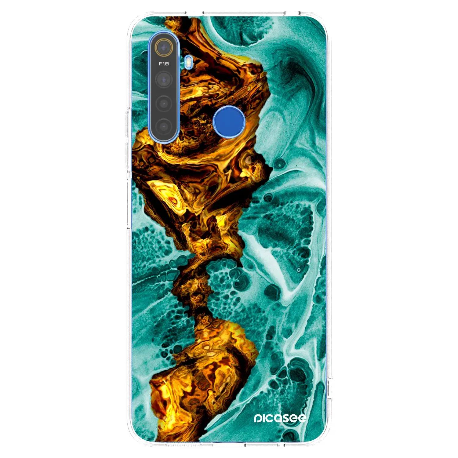 Silikonový průhledný obal pro Realme 5 - Goldsky