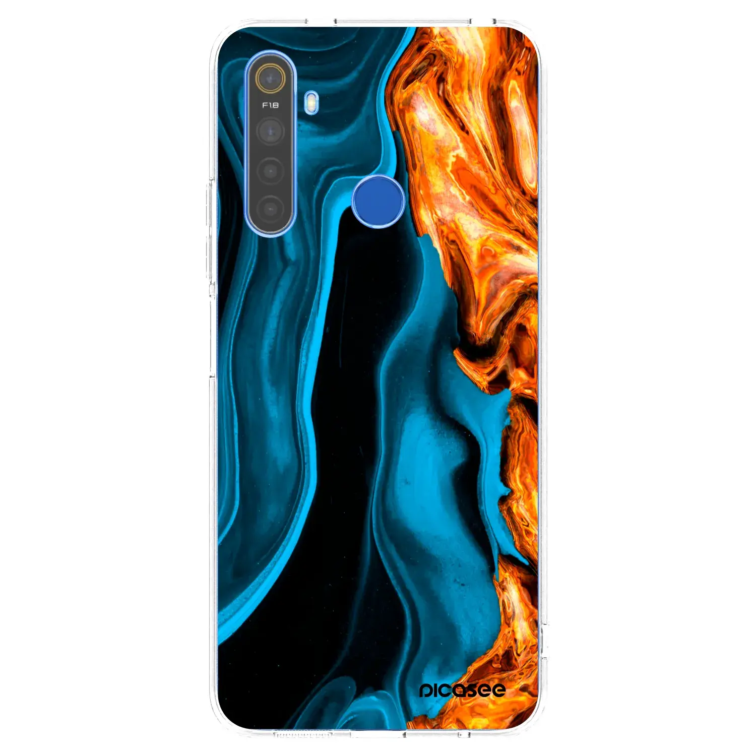Silikonový průhledný obal pro Realme 5 - Gold blue