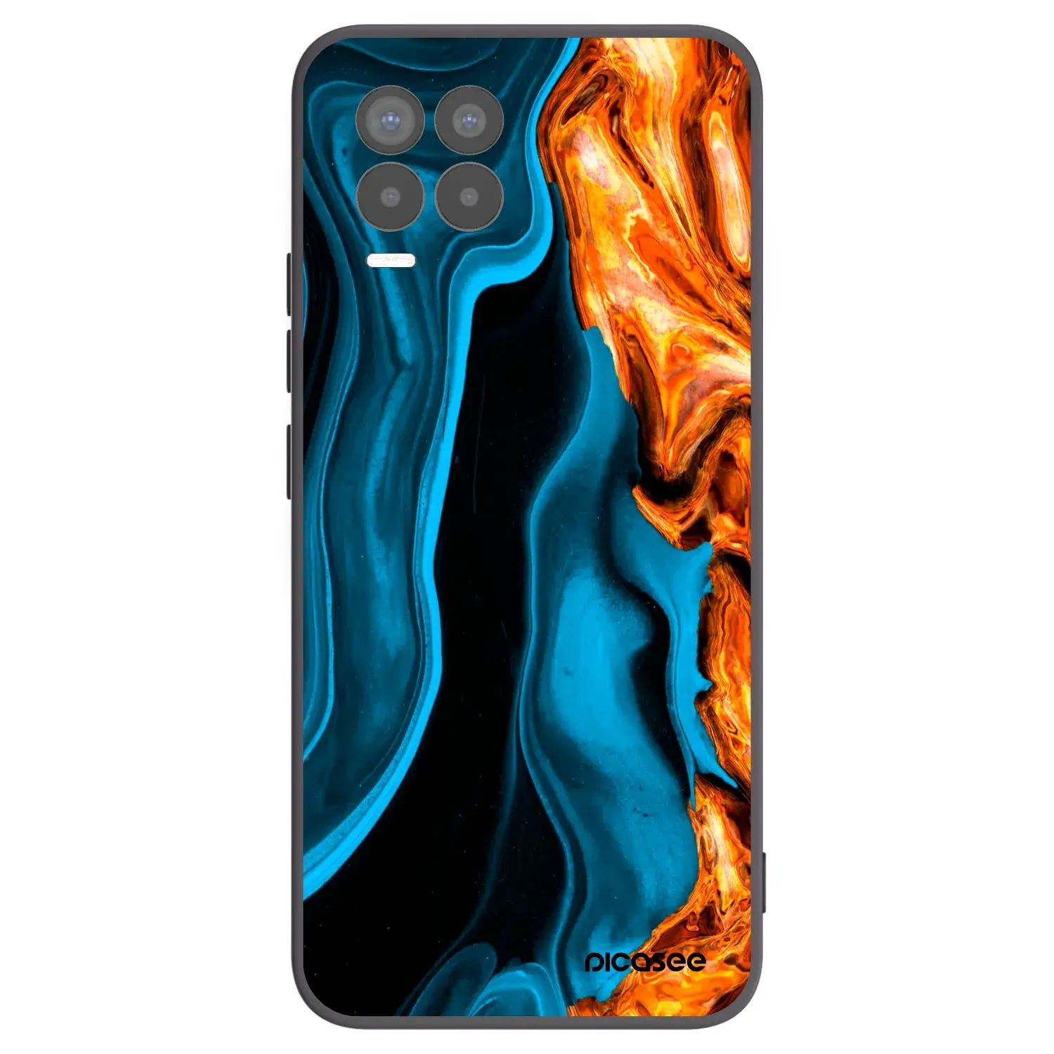 Silikonový černý obal pro Realme 8 Pro - Gold blue