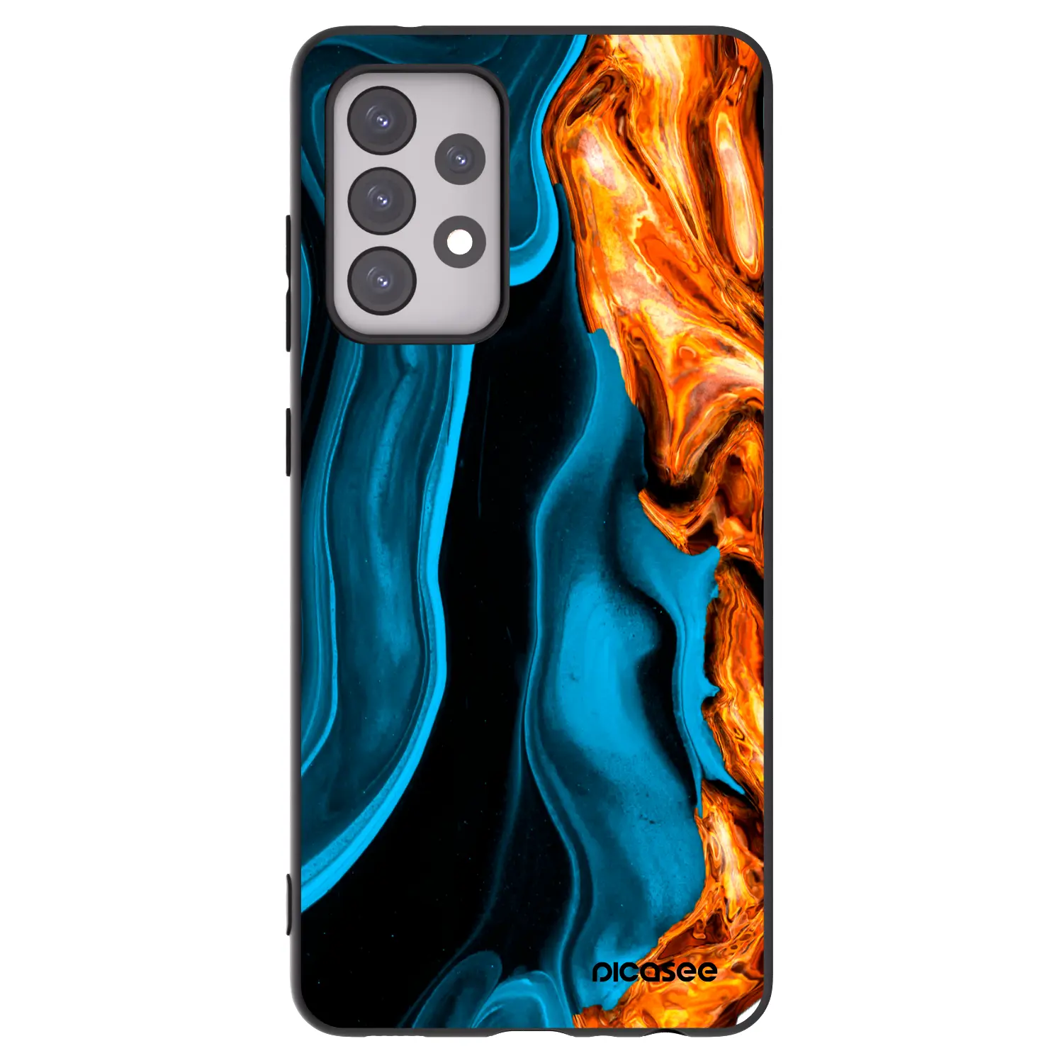 Silikonový černý obal pro Samsung Galaxy A52s 5G A528B - Gold blue