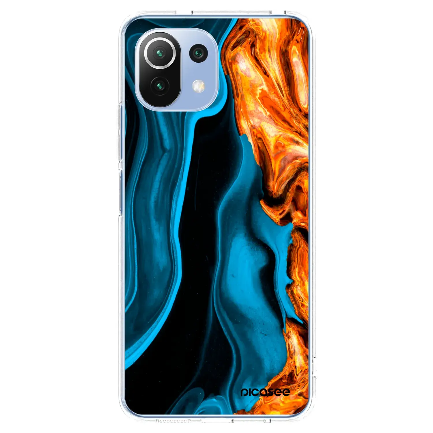Silikonový průhledný obal pro Xiaomi 11 Lite 5G NE - Gold blue