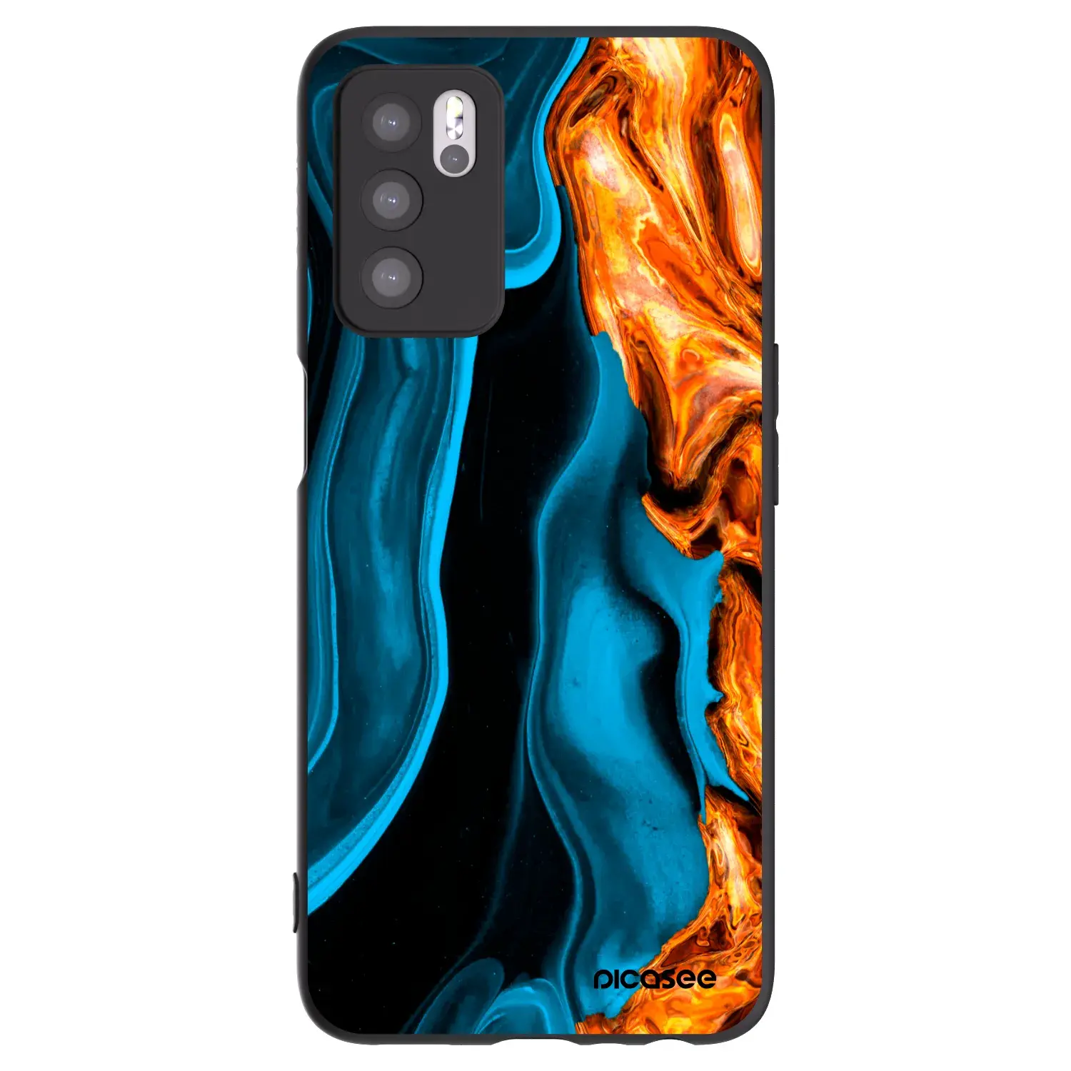 Silikonový černý obal pro OPPO A16s - Gold blue