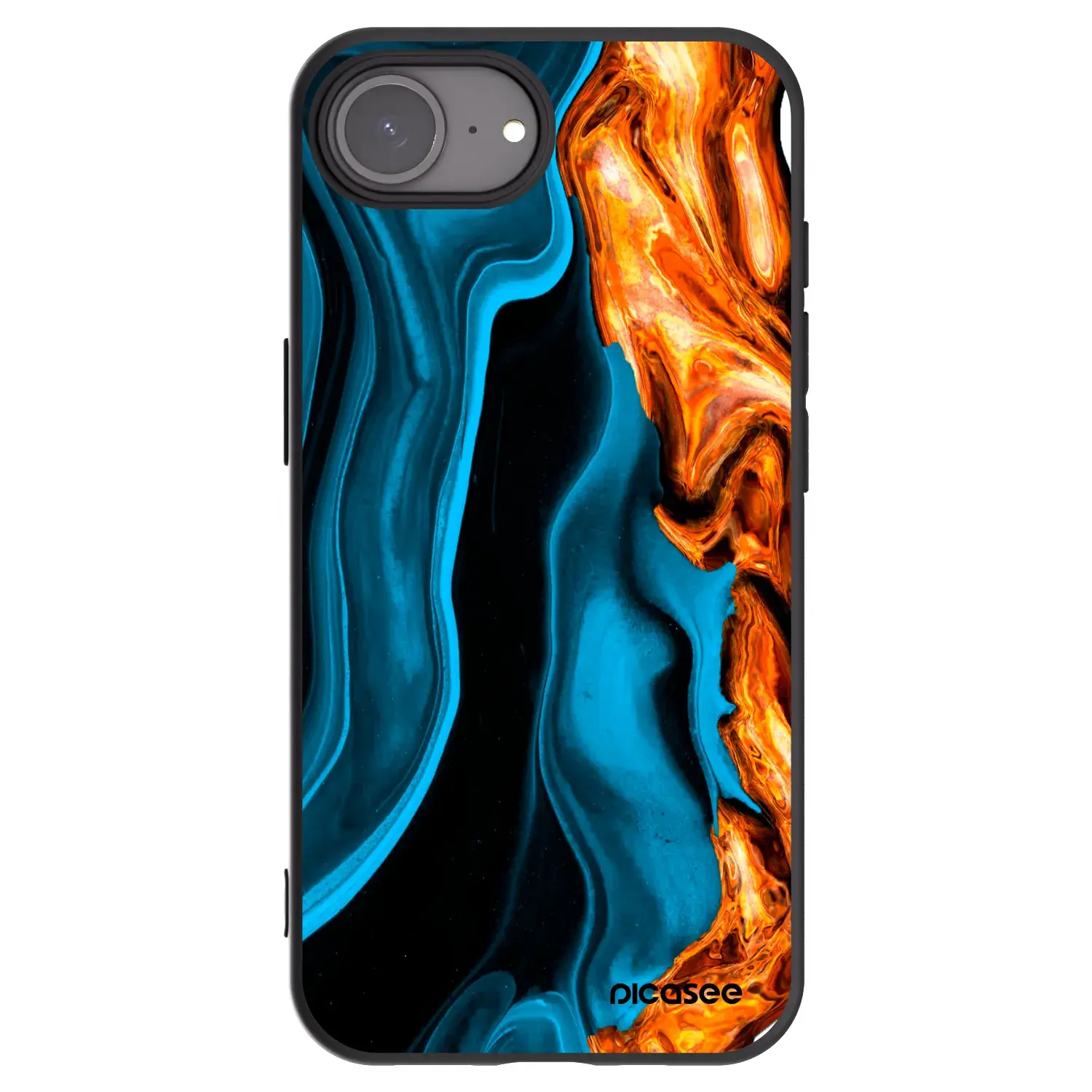 Silikonový černý obal pro Apple iPhone 17e - Gold blue