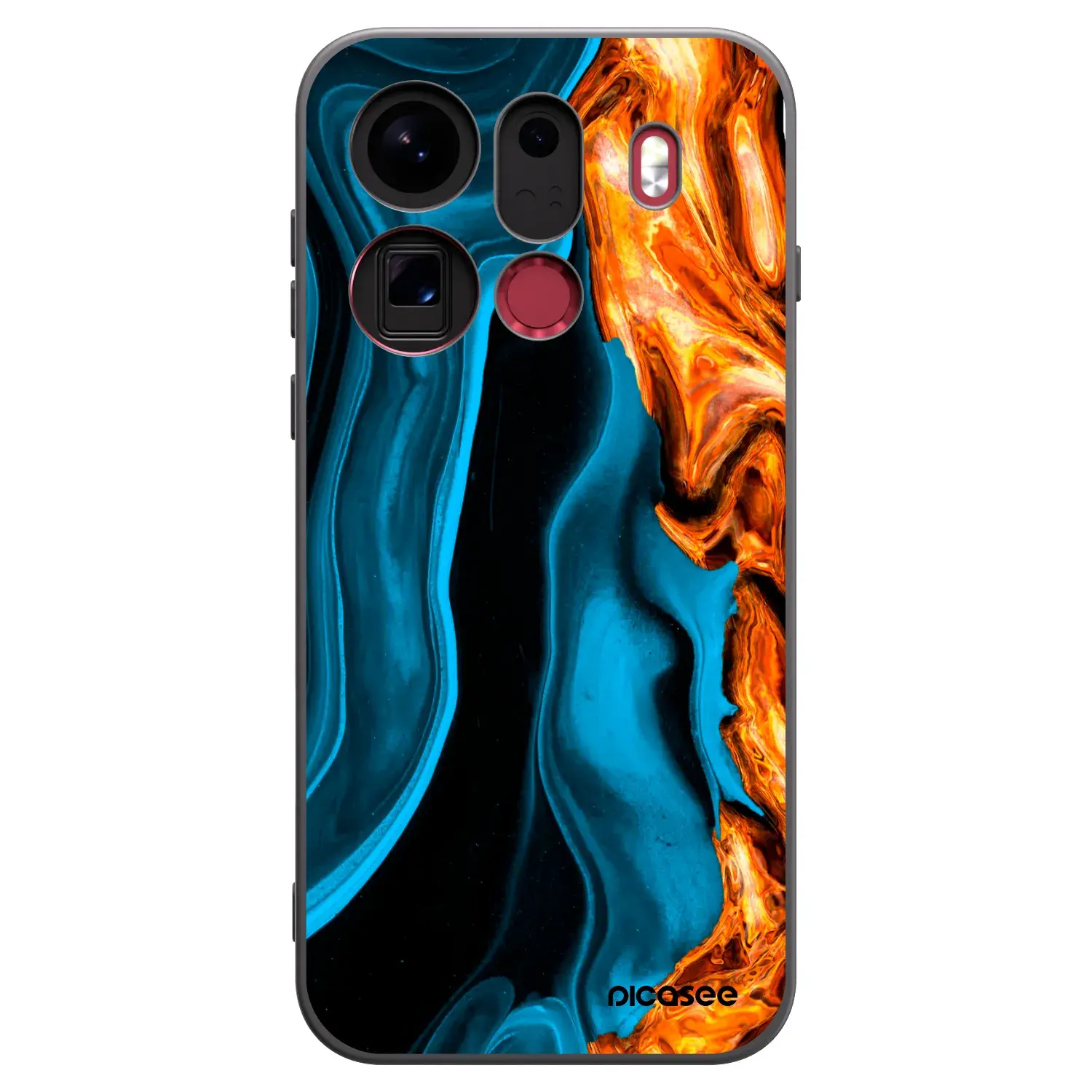 Silikonový černý obal pro OPPO Find X9 Pro - Gold blue