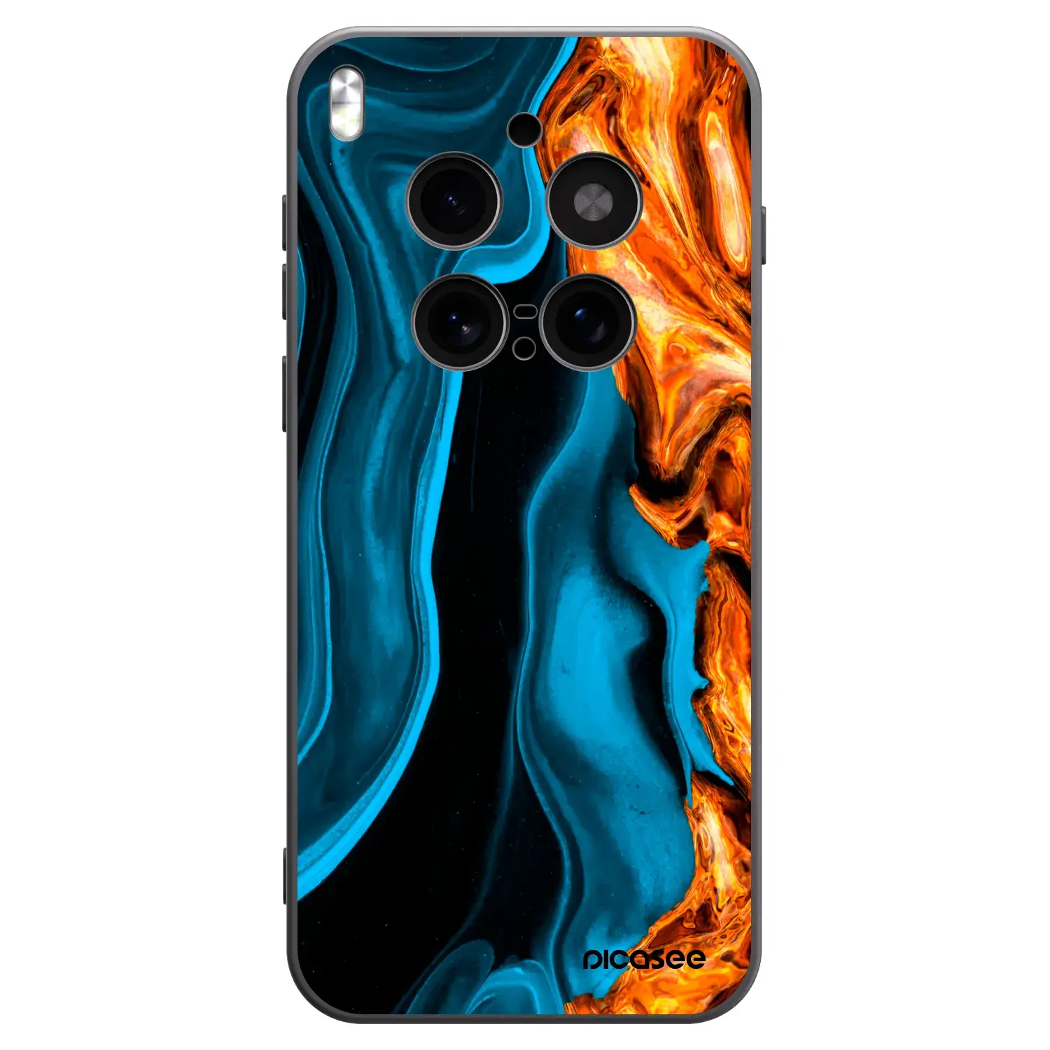 Silikonový černý obal pro Vivo X300 Pro - Gold blue