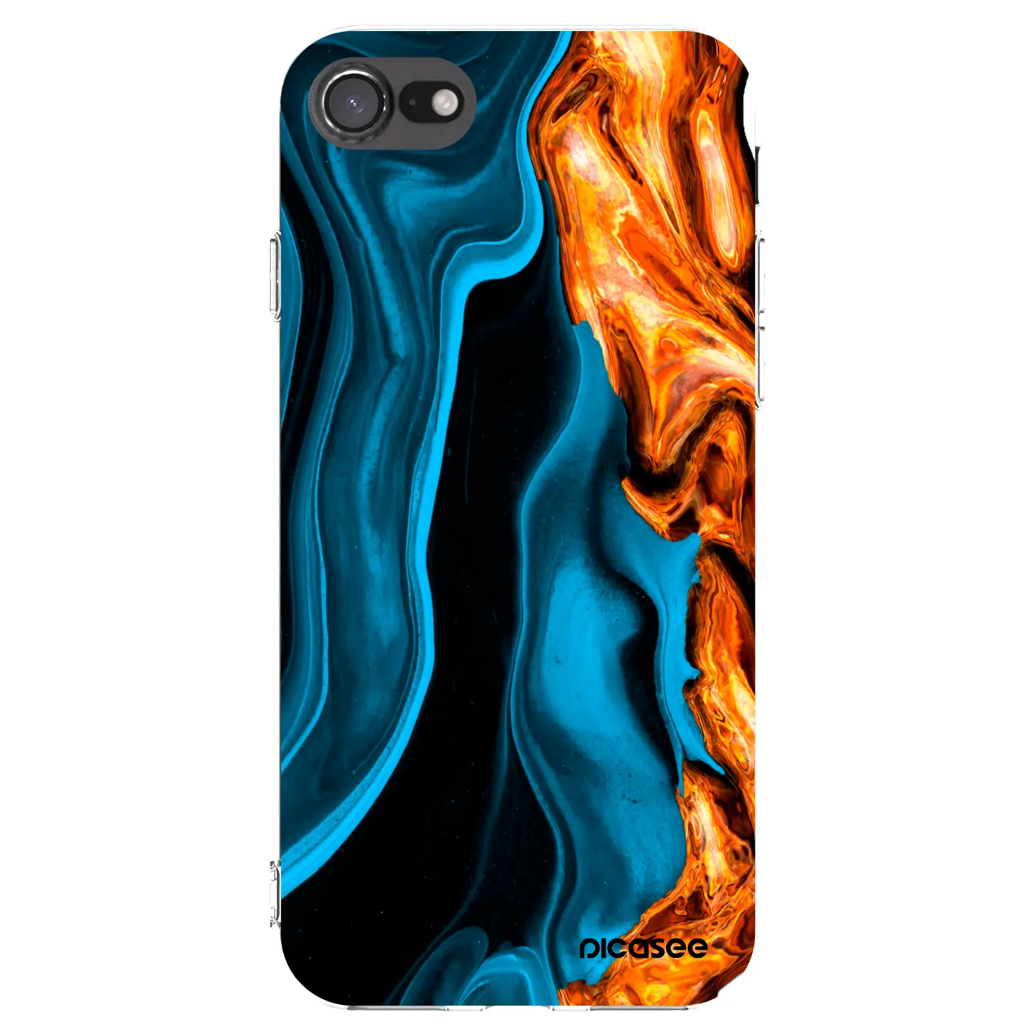 Silikonový průhledný obal pro Apple iPhone SE 2020 - Gold blue