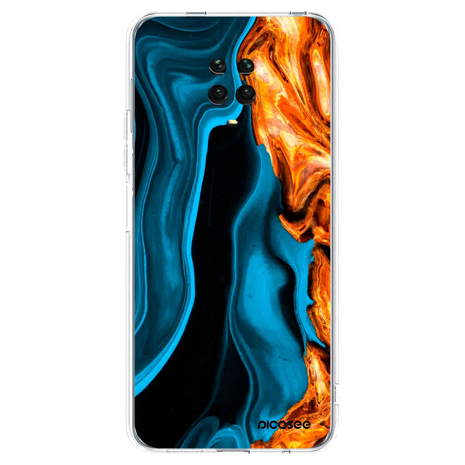 Silikonový průhledný obal pro Xiaomi Redmi Note 9S - Gold blue