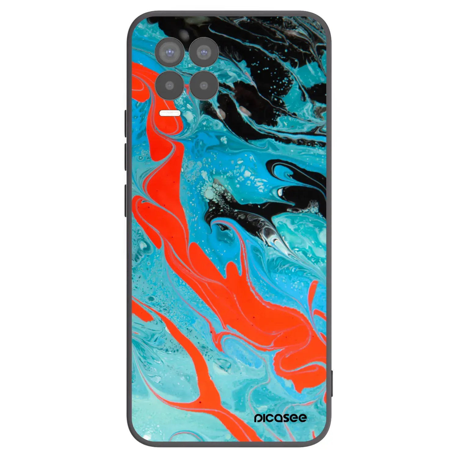 Silikonový černý obal pro Realme 8 Pro - Blue Magma
