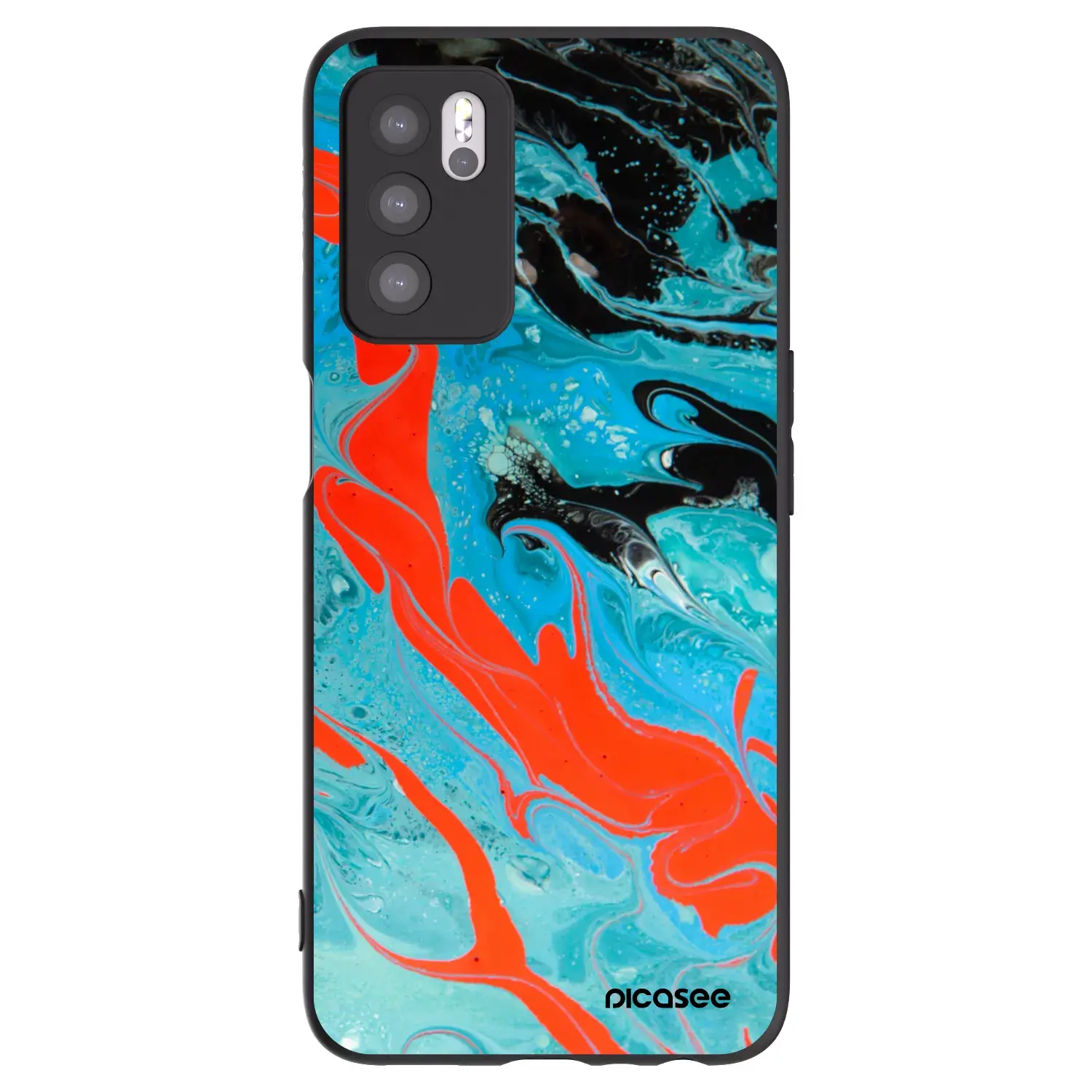 Silikonový černý obal pro OPPO A16s - Blue Magma