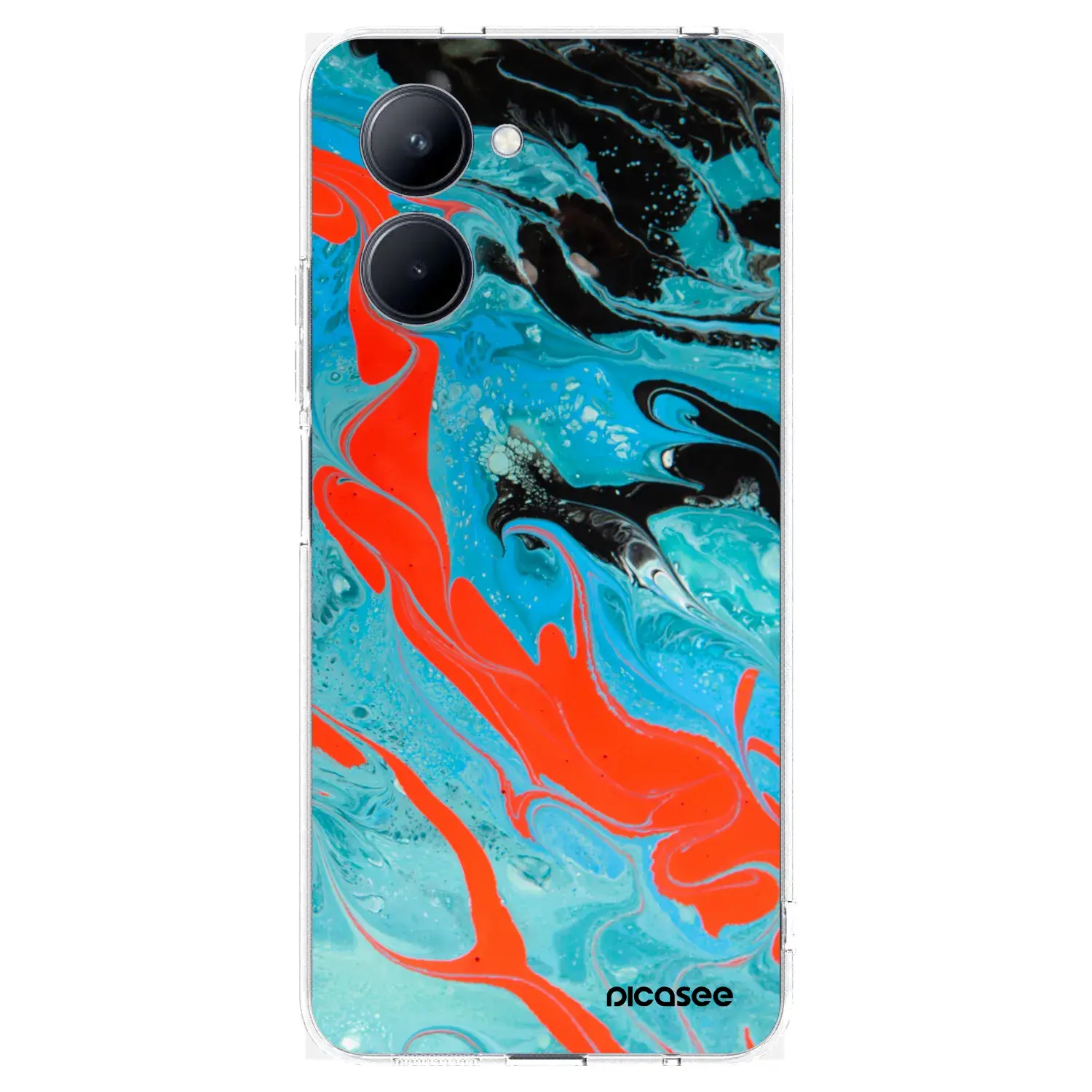 Silikonový průhledný obal pro Realme C33 (2023) - Blue Magma