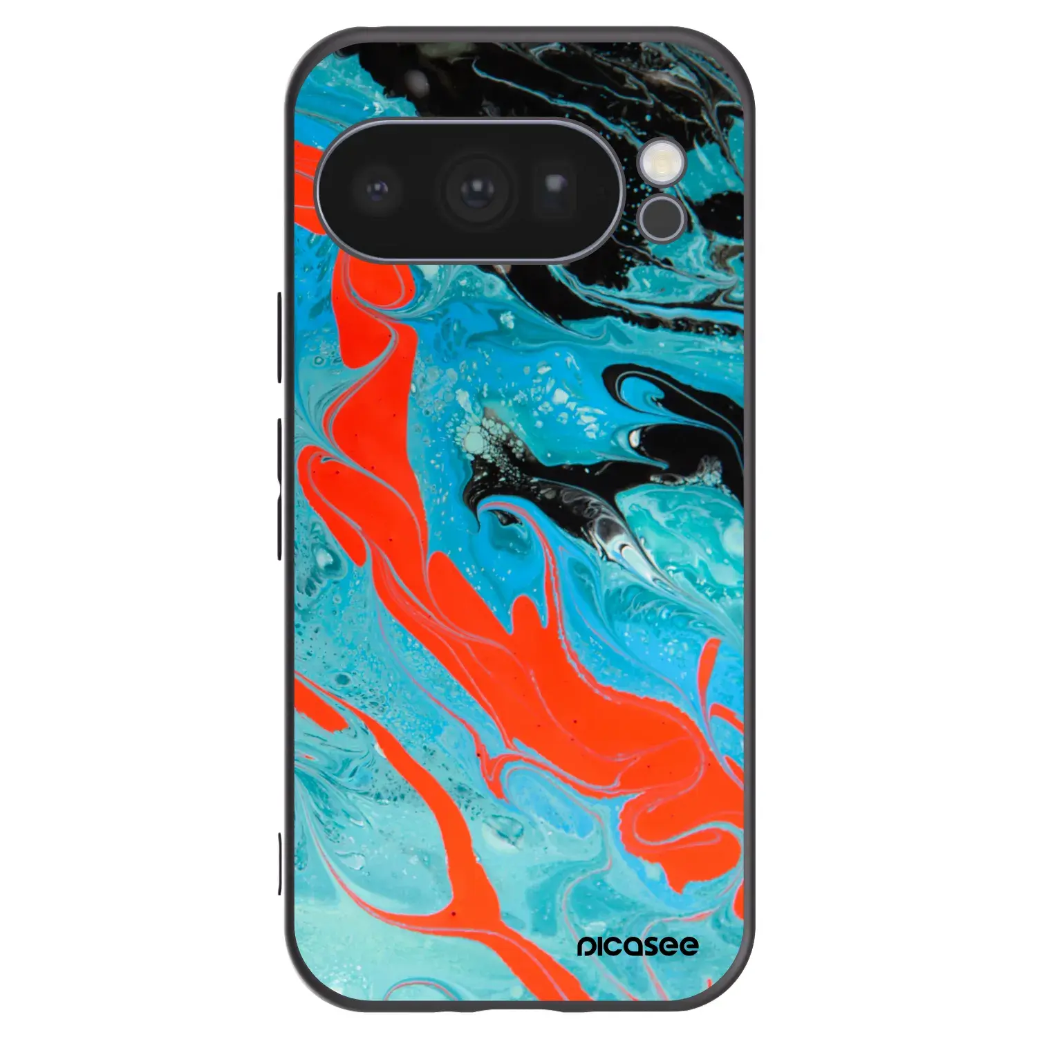 Silikonový černý obal pro Google Pixel 10 Pro - Blue Magma