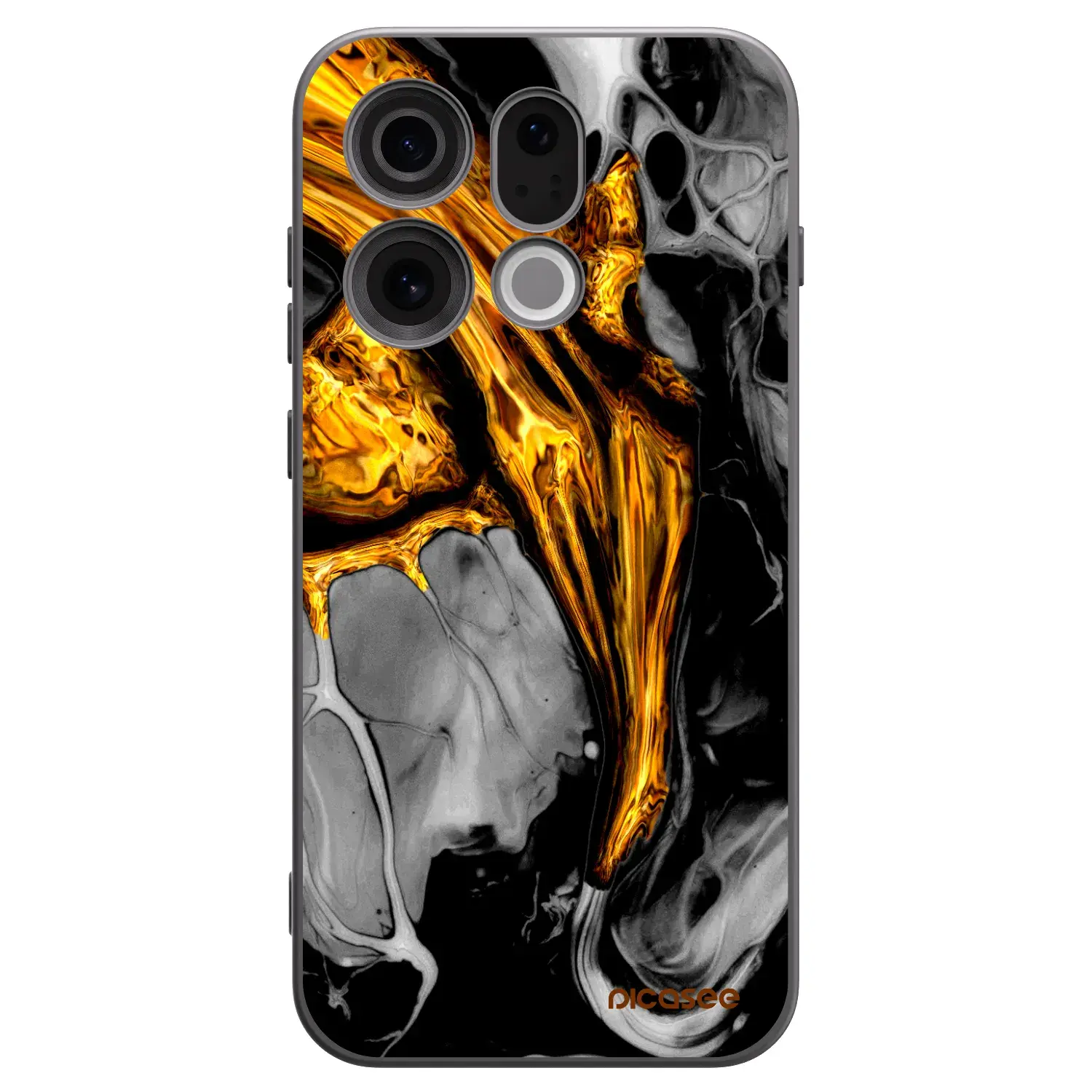 Silikonový černý obal pro OPPO Find X9 - Black Gold