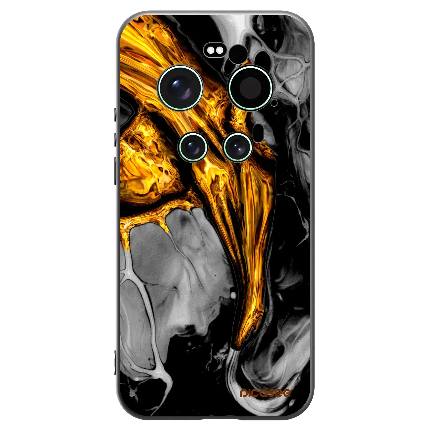 Silikonový černý obal pro Xiaomi 17 Ultra - Black Gold