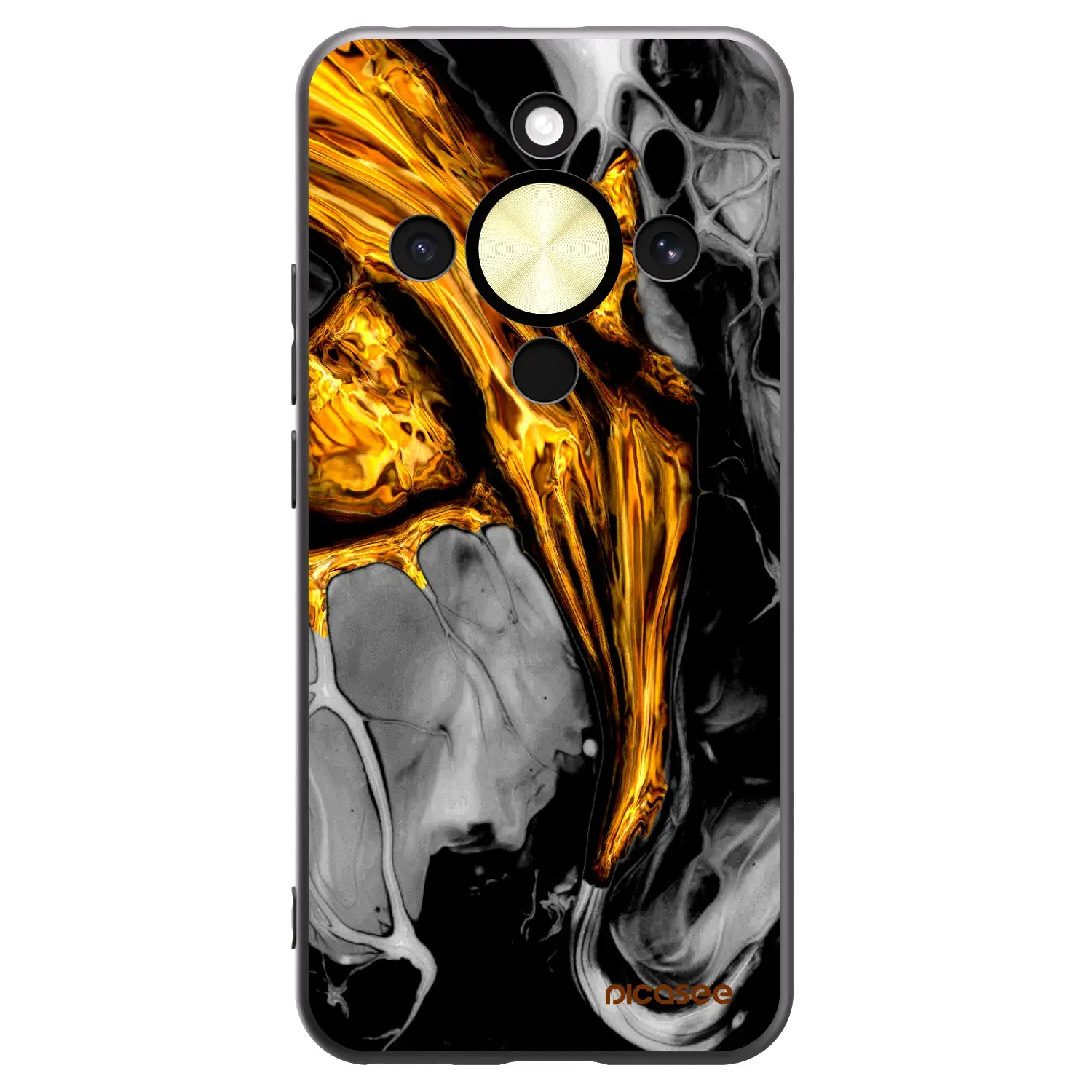 Silikonový černý obal pro Honor Magic8 Lite 5G - Black Gold