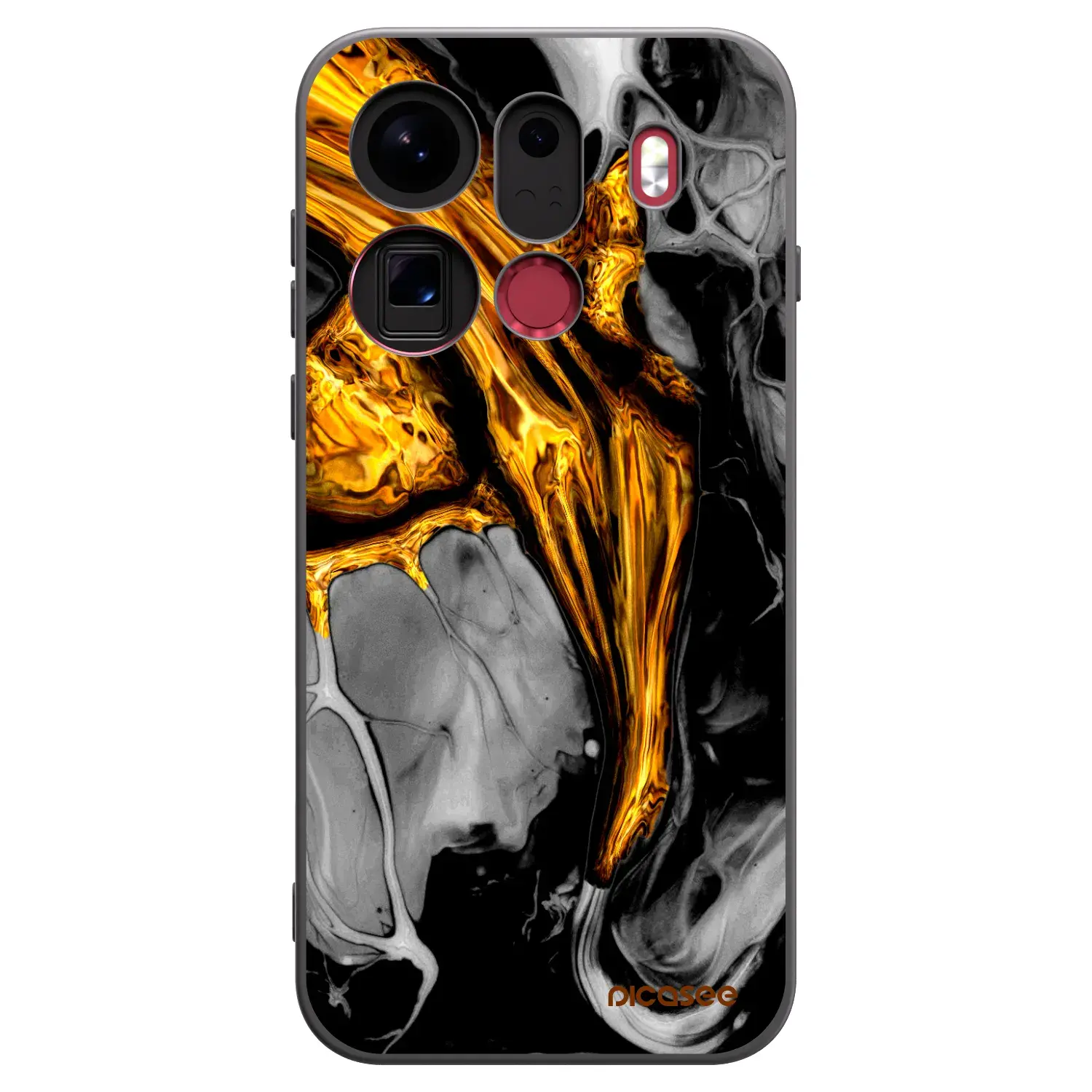 Silikonový černý obal pro OPPO Find X9 Pro - Black Gold