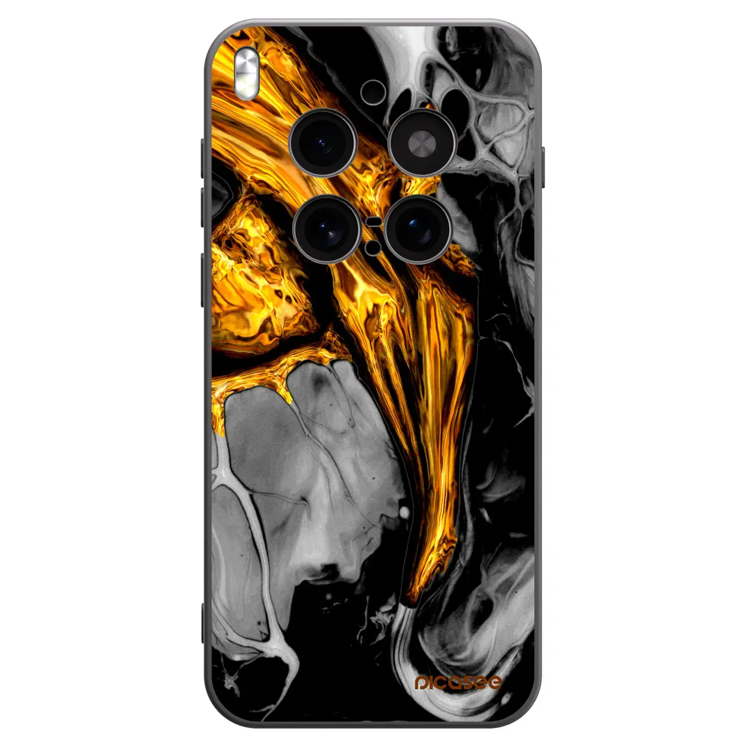Silikonový černý obal pro Vivo X300 Pro - Black Gold