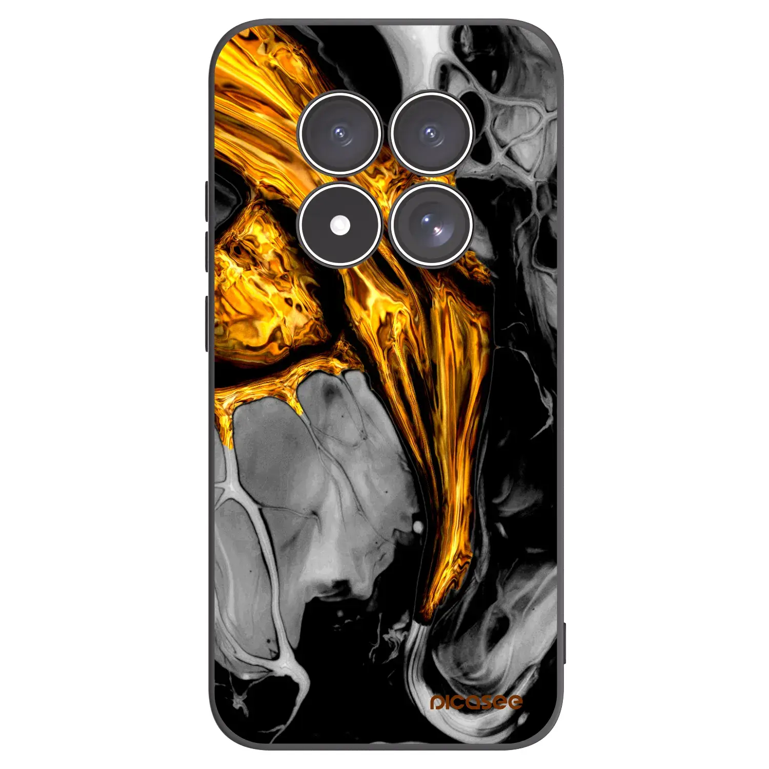Silikonový černý obal pro Xiaomi Redmi Note 15 Pro 5G - Black Gold