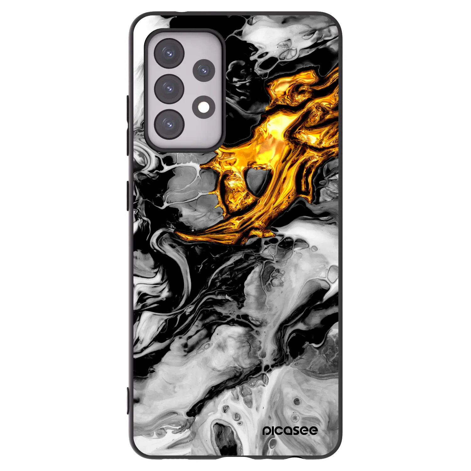 Silikonový černý obal pro Samsung Galaxy A52s 5G A528B - Black Gold 2