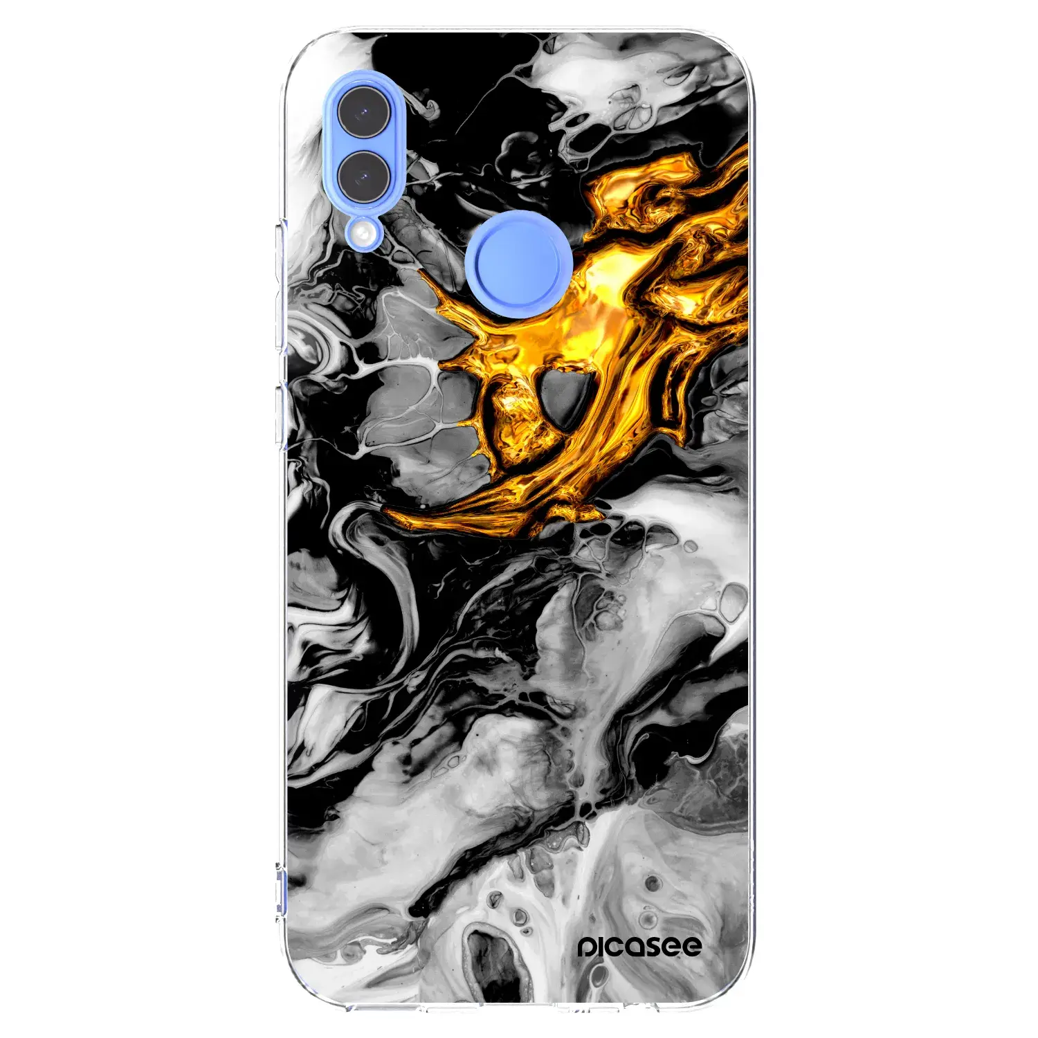 Silikonový průhledný obal pro Honor 10 Lite - Black Gold 2
