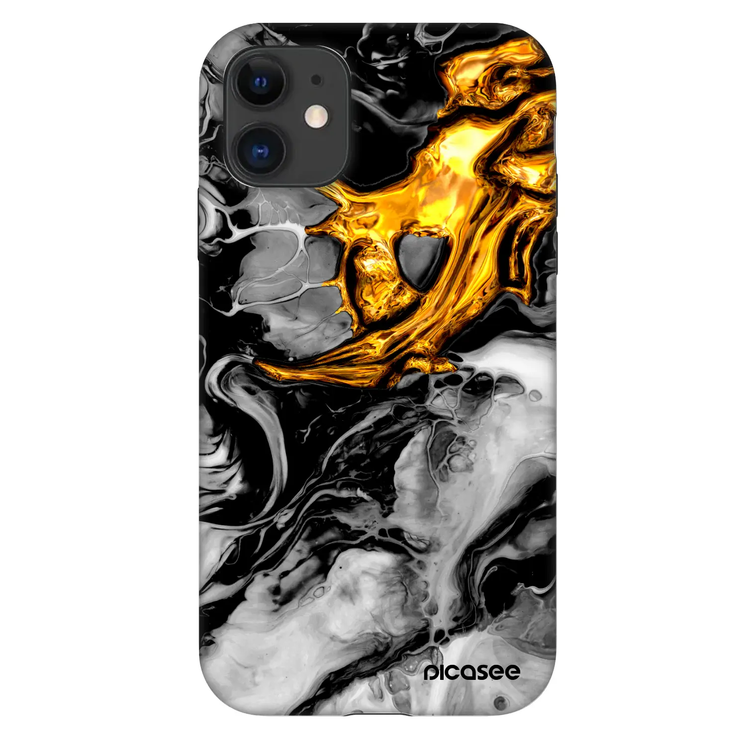 Fashion Case pro Apple iPhone 11 - Black Gold 2